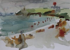 Le dernier jour avant la tempête, La Playuela Cabo Rojo PR, peinture, aquarelle sur aquarelle