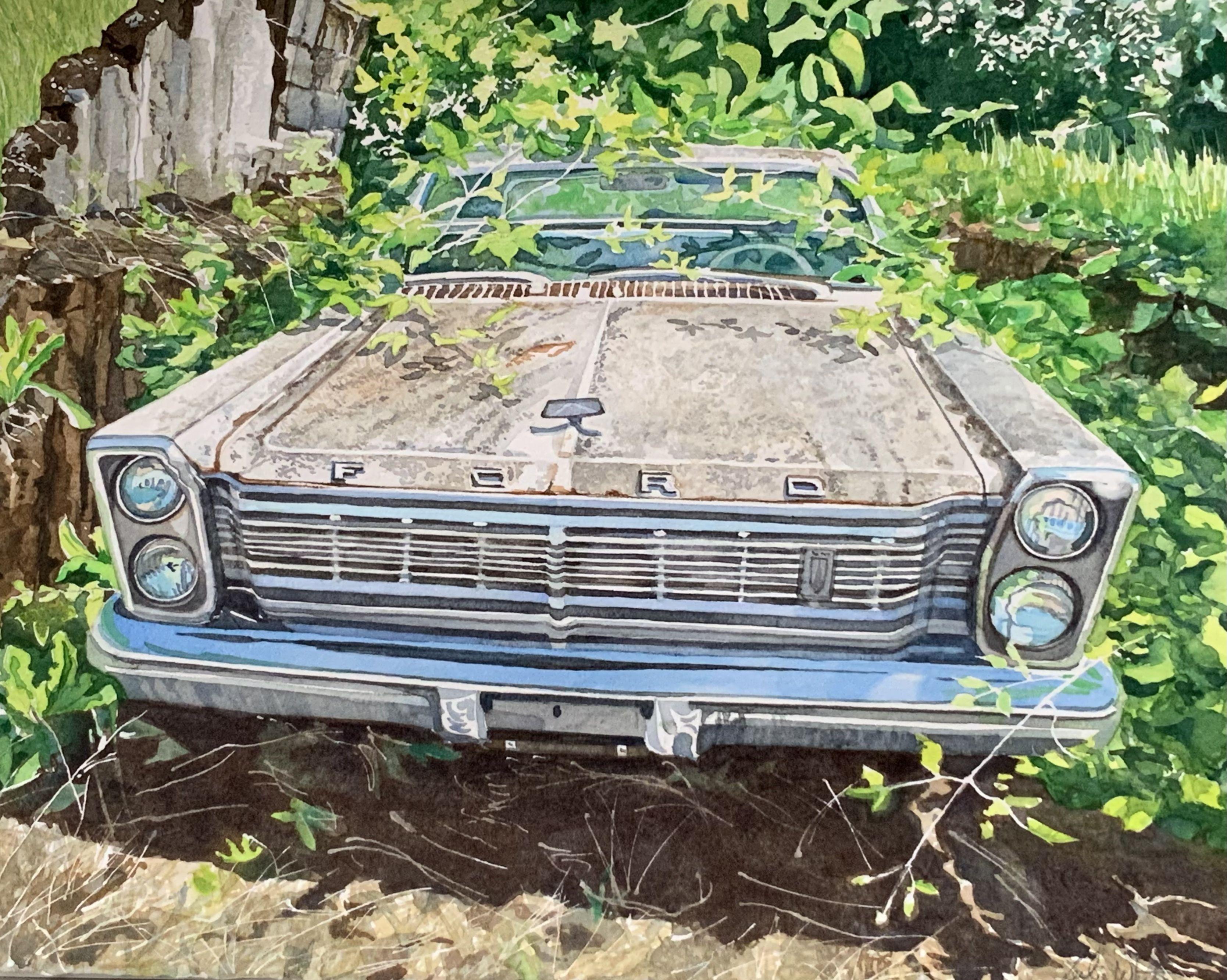 Old Ford, Painting, Watercolor on Watercolor Paper - Art by Leslie White