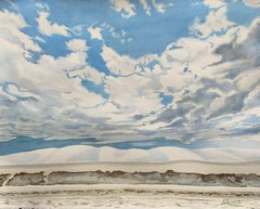 Peinture, aquarelle sur papier aquarelle White Sands Road