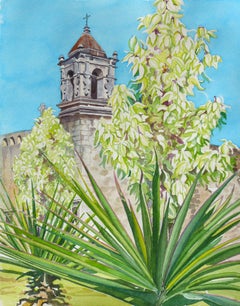 San Antonio Mission San Jose, Gemälde, Aquarell auf Aquarellpapier