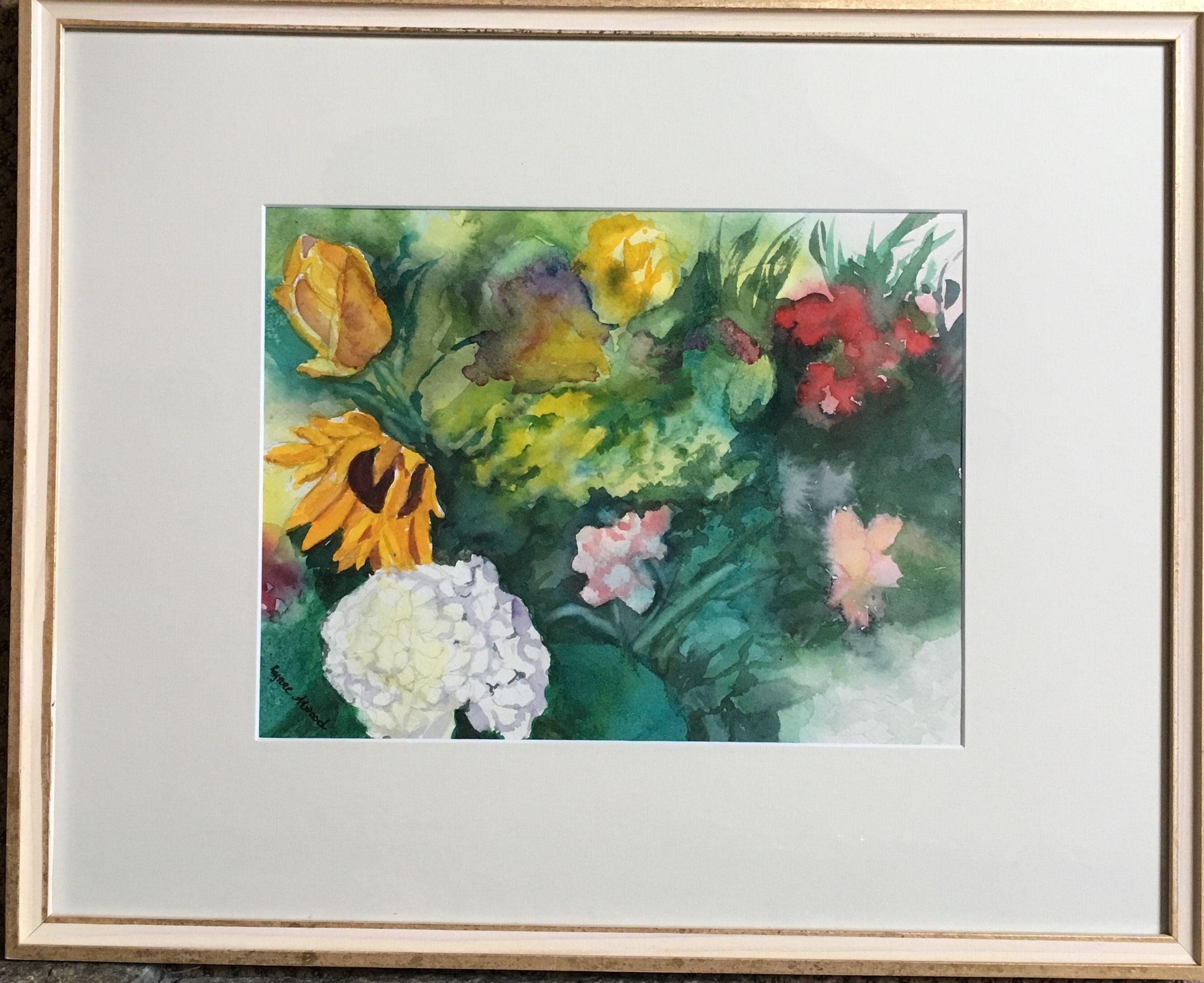 Accozzaglia di fiori, Pittura, Acquerello su carta - Art Realismo di Lynne Atwood