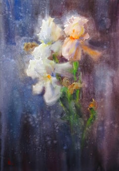 "Irises", Painting, Watercolor on Watercolor Paper