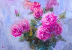 "Roses", peinture, aquarelle sur papier aquarelle