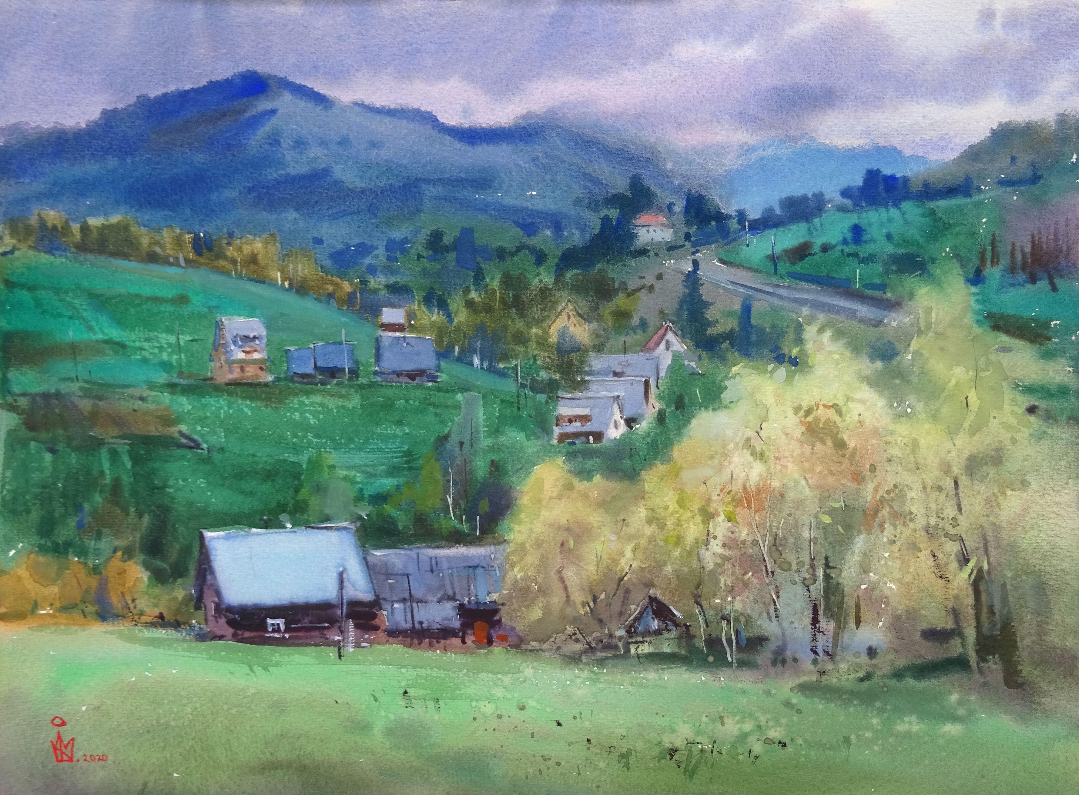 ''Beskydy'', Pittura, Acquerello su carta acquerellata