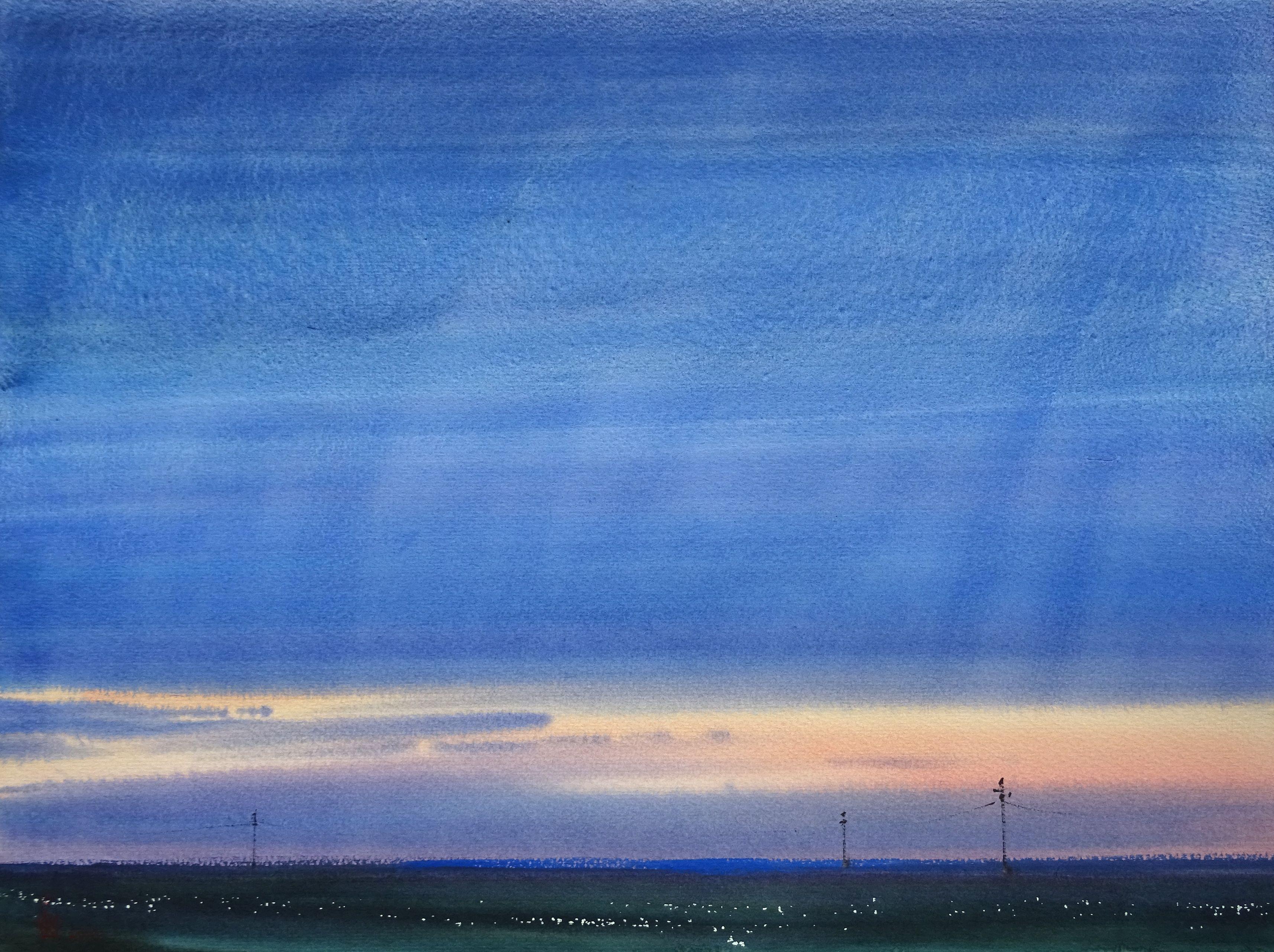 ''Est'', Pittura, Acquerello su carta acquerellata