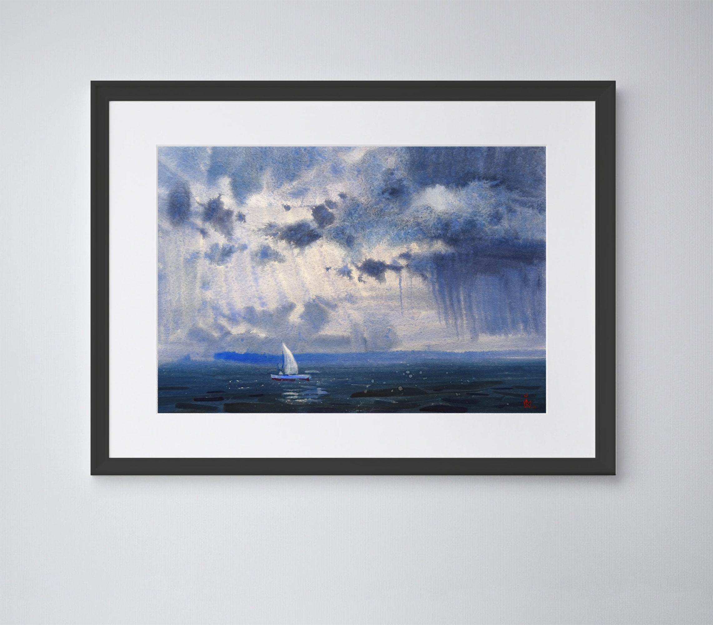 ''Silence'', Painting, Watercolor on Paper - Impressionist Art by Maksym Kisilov
