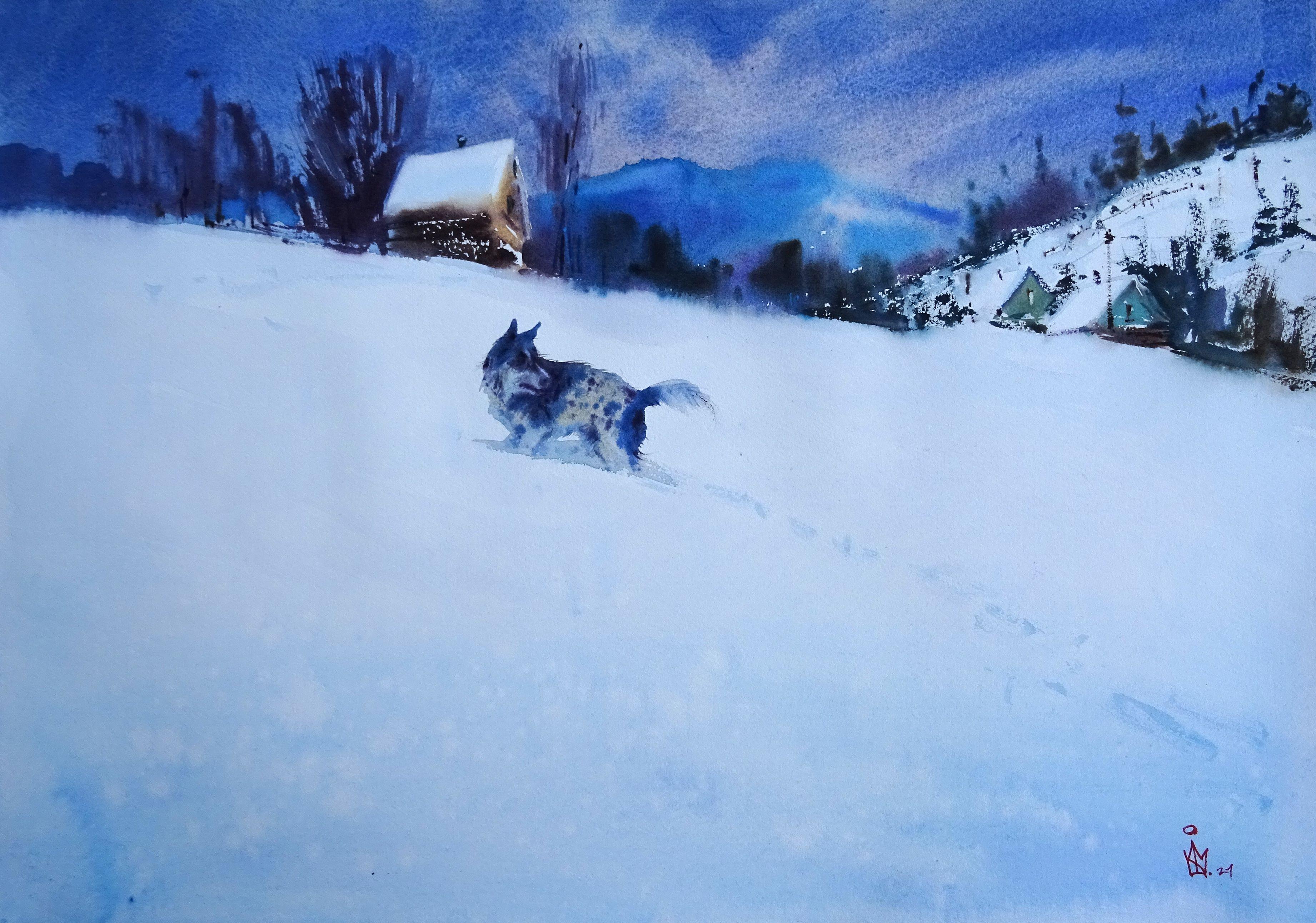 ''Andiamo più veloce'', Pittura, Acquerello su carta