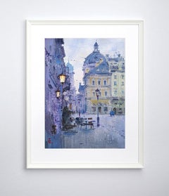 « Une soirée confortable à Lviv », peinture, aquarelle sur papier