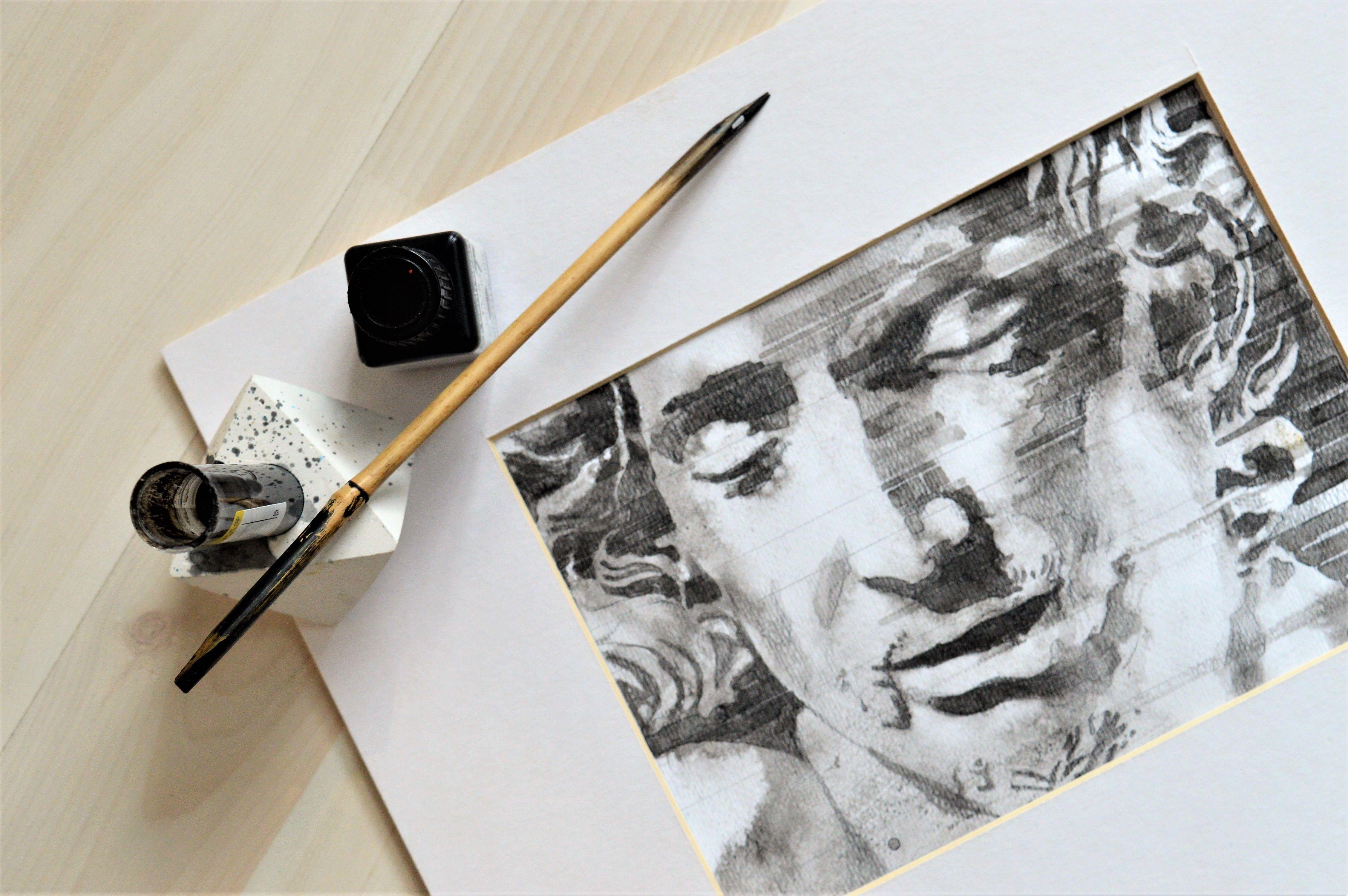 Interpretation I Jesus, Drawing, Pen & Ink on Watercolor Paper For Sale 2