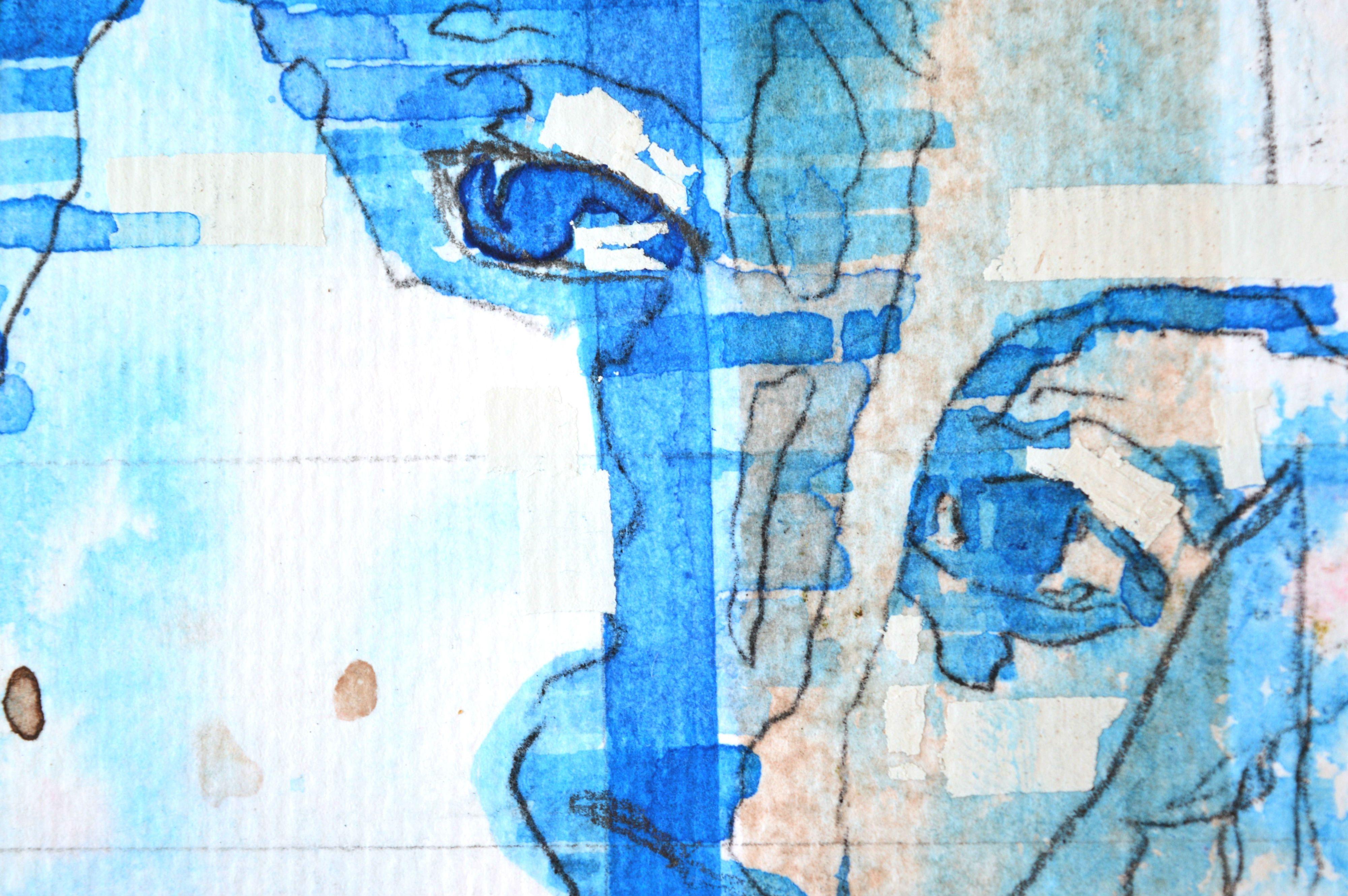 Interpretation I Madonna with a Child (detail), Drawing, Pen & Ink on Paper For Sale 2