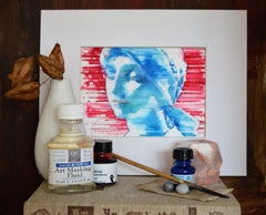 Interpretation I Mädchen mit Kopftuch, Zeichnung, Stift und Tinte auf Papier