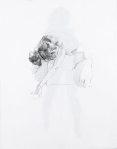 2017111501 Girl on Cube, Drawing, Charcoal on Paper