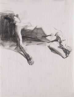 2017063101 Reclined Female, Drawing, Charcoal on Paper