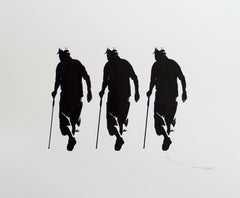 Tehos - Three old men with canes, Drawing, Pen & Ink on Paper
