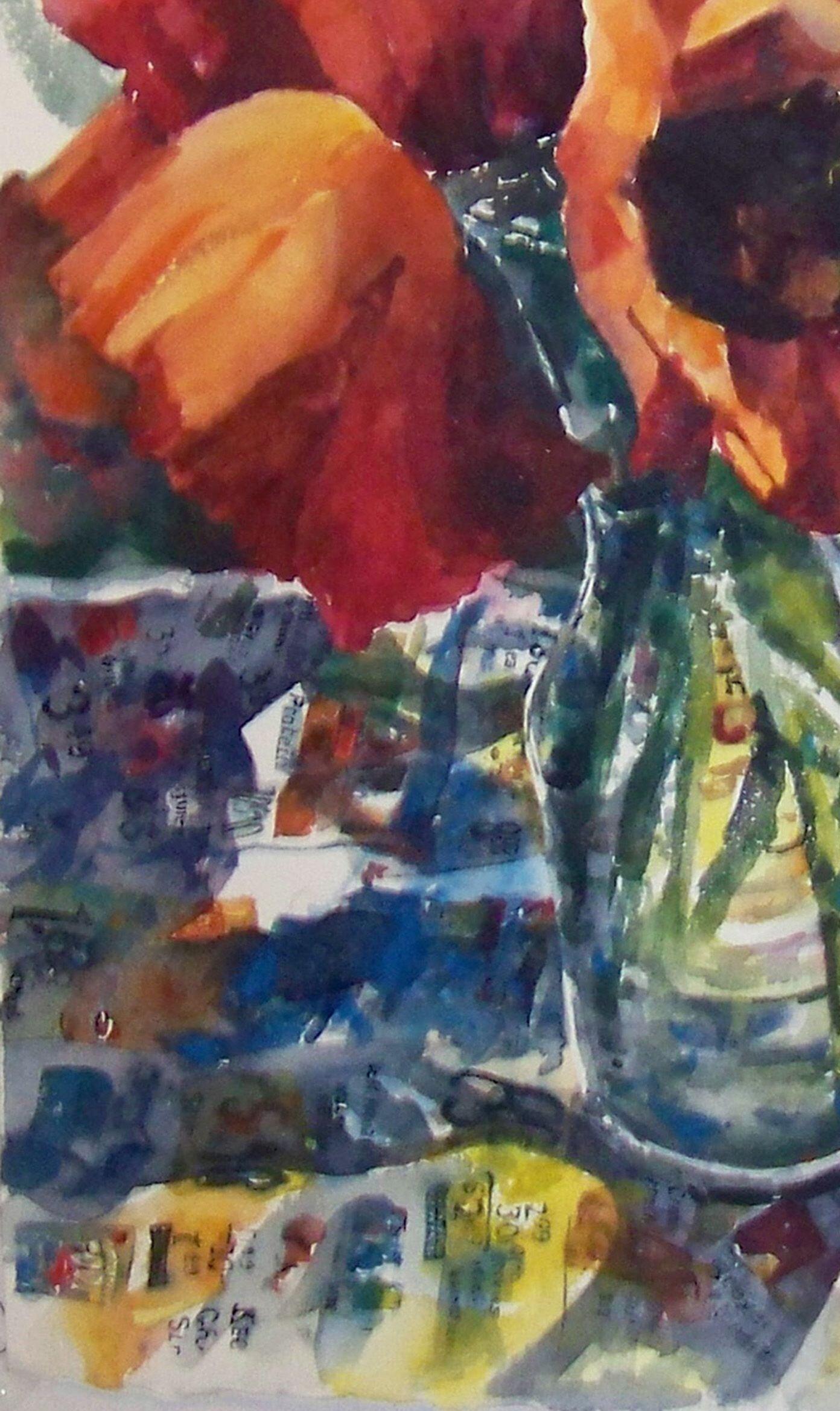 Pflanzgefäße, Papier und Farbe, Malerei, Aquarell auf Papier (Realismus), Art, von Terrece Beesley