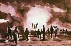 Protest, Painting, Watercolor on Paper
