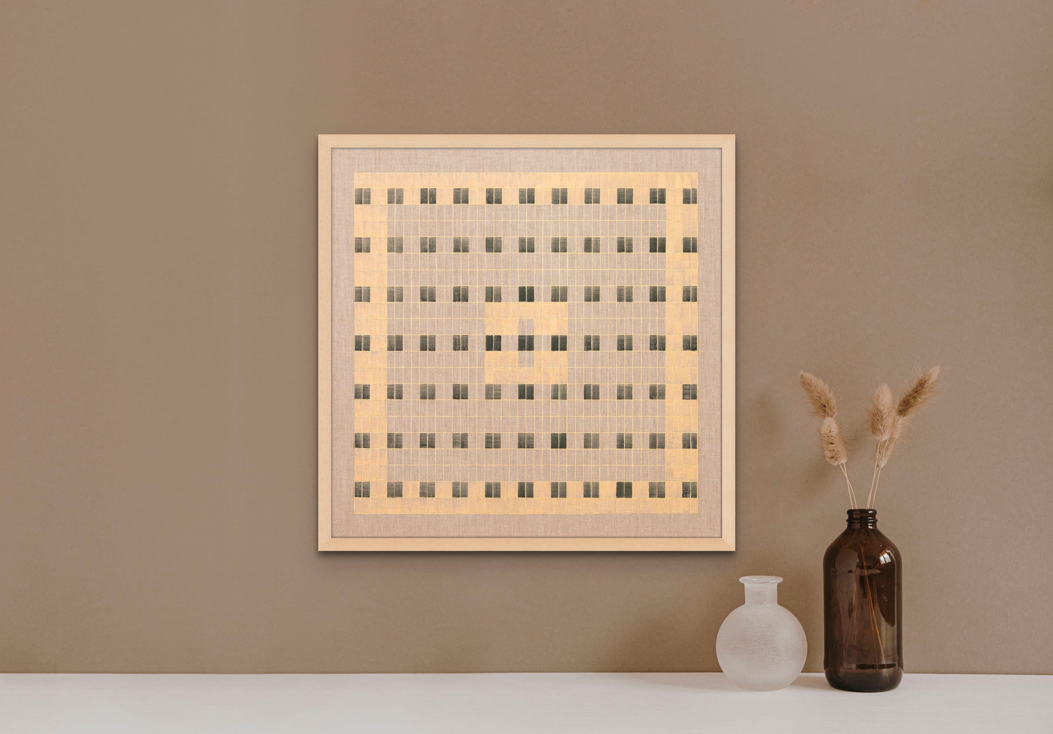 Casa  Pittura Yantra, Pittura, Acquerello su tela - Art di Trishla Jain