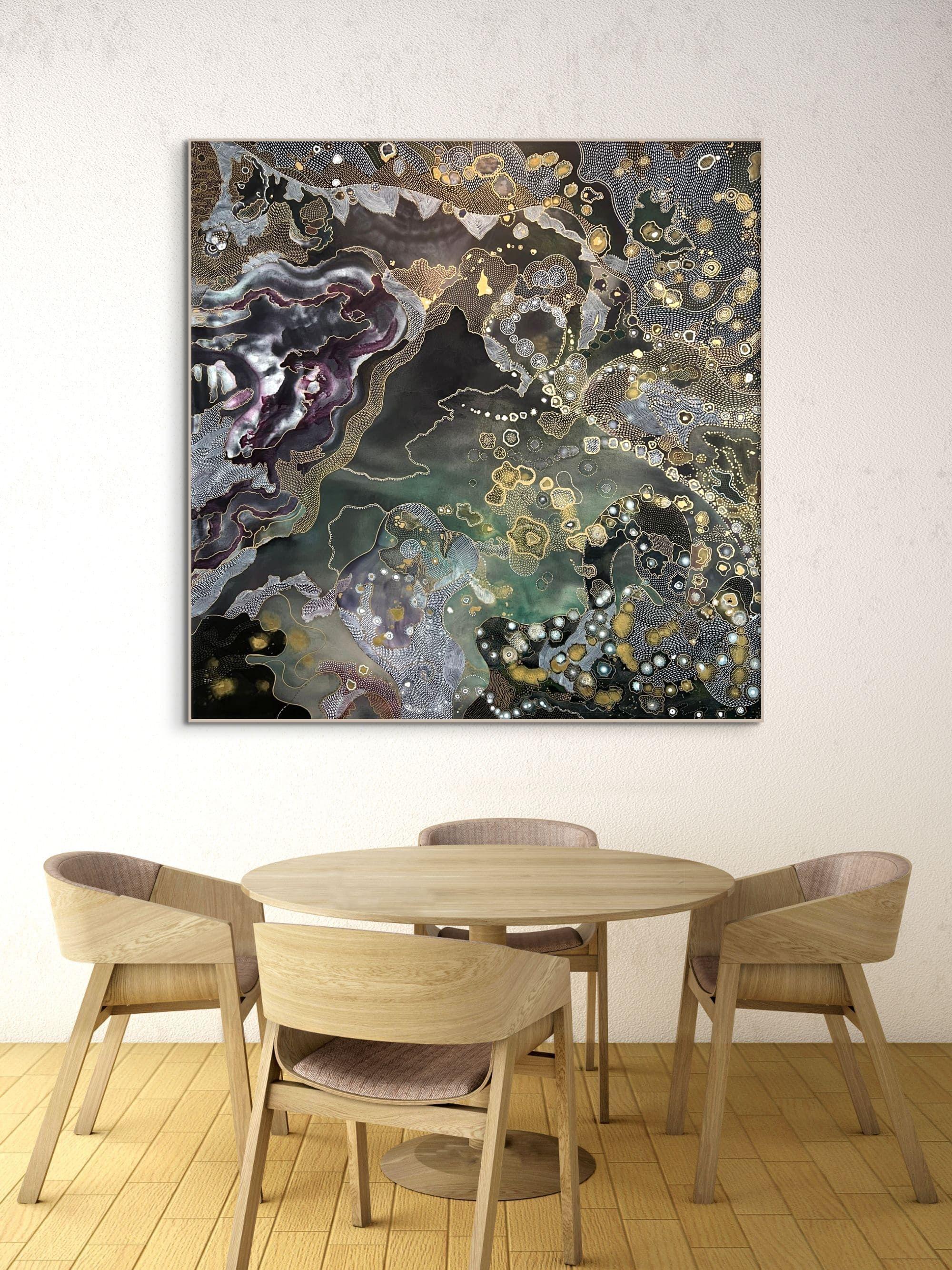 Kali  Tantra Painting, Painting, Watercolor on Canvas - Abstract Art by Trishla Jain