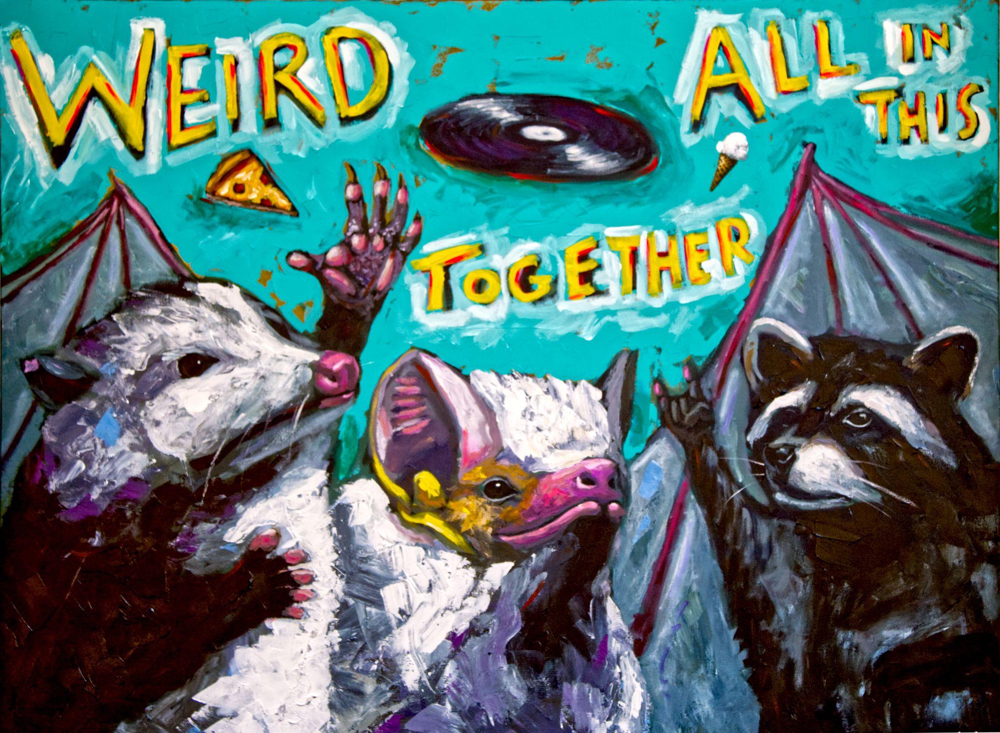 Raro Todos juntos en esto, Pintura, Acrílico sobre lienzo - Painting de Will Eskridge