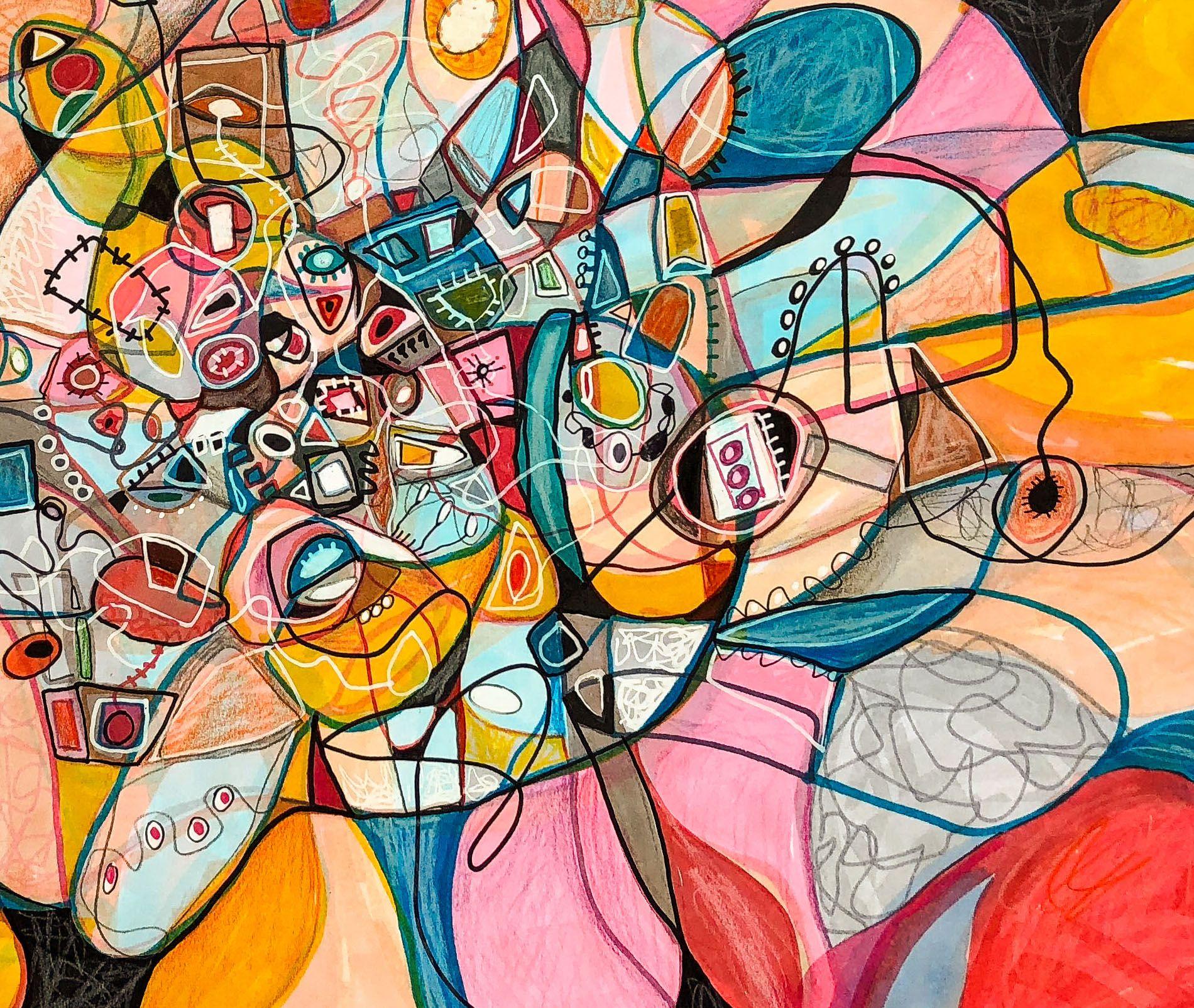 M-0023, Zeichnung, Stift und Tinte auf Papier – Art von Yehan Wang