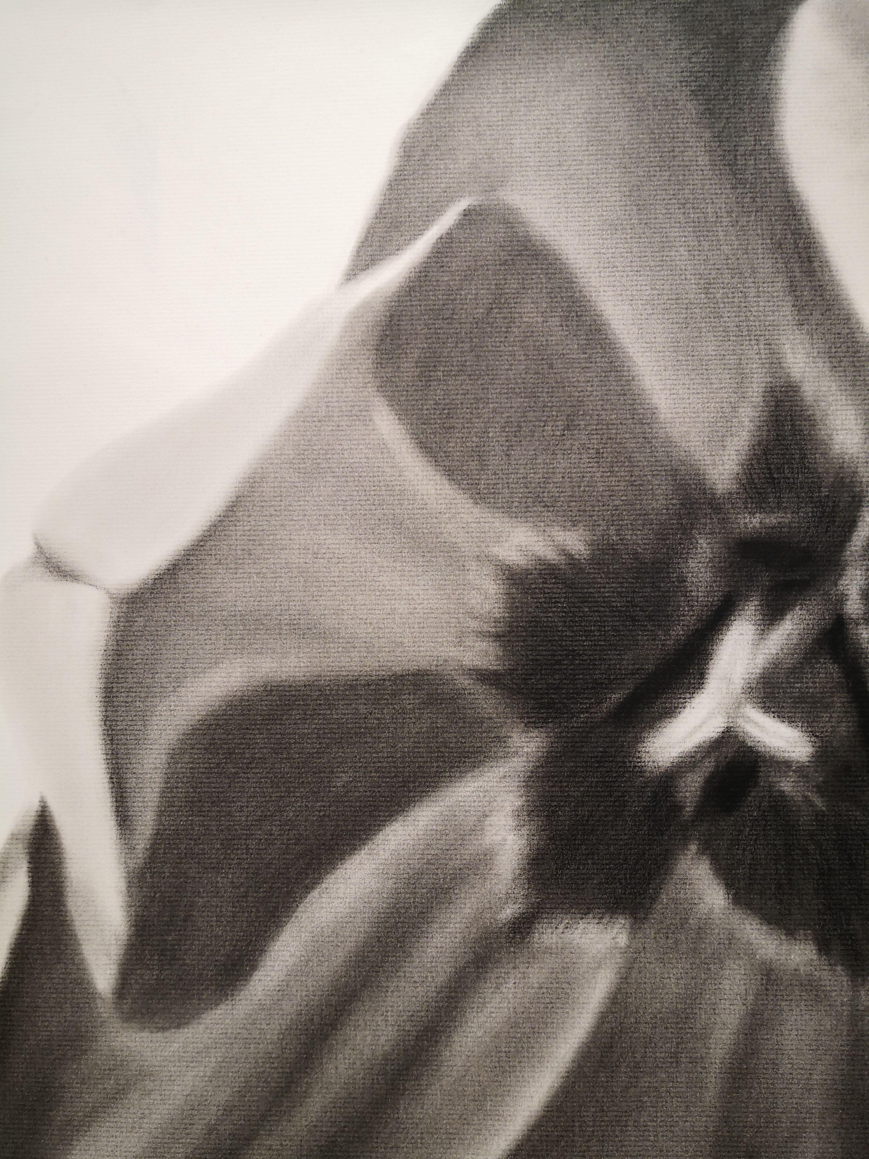 Charcoal drawing on archival quality Ingres paper.  Velvety quality of the blacks. Still life from  observation. Favourite flower. When spring arrives it is time to paint nature. :: Drawing :: Contemporary :: This piece comes with an official