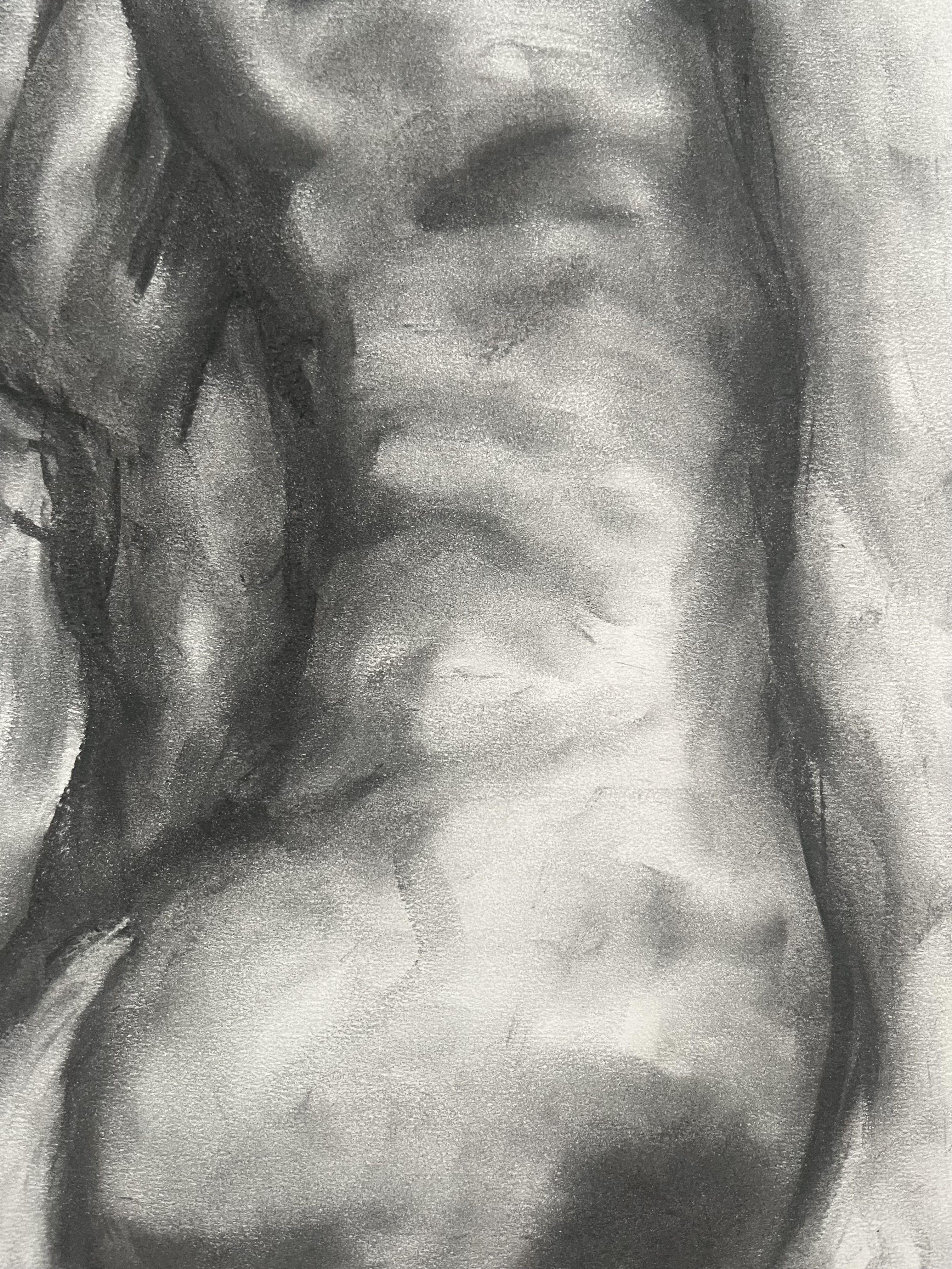 Reach Out, Drawing, Charcoal on Paper For Sale 1