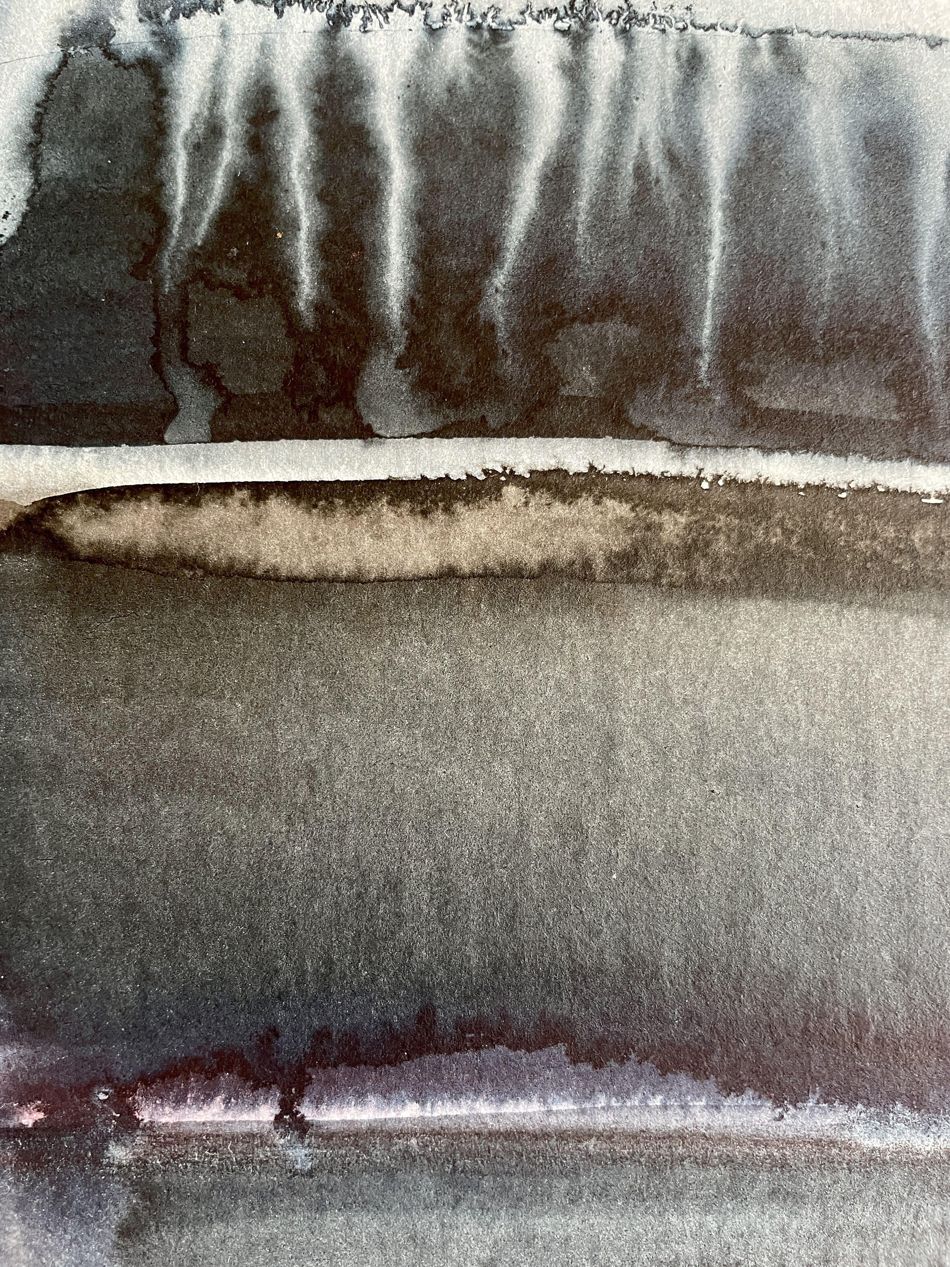 Night, peinture, aquarelle sur papier - Abstrait Art par Gesa Reuter