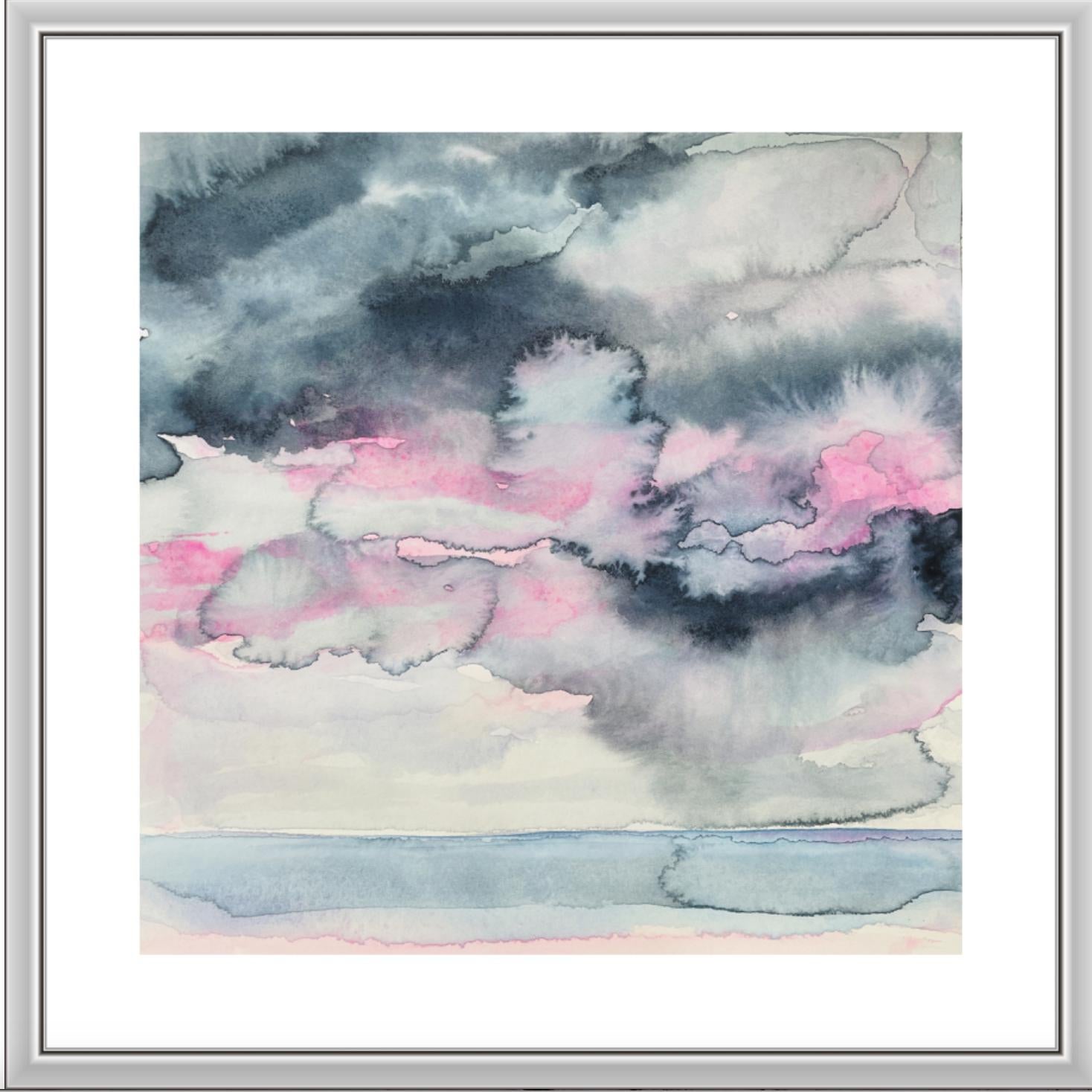Pasé un rato observando el cielo y el mar mientras el tiempo cambiaba de verano a tormenta, ¡al igual que los colores del mar! ¡Un precioso cuadro colorido, tormentoso y delicado a la vez, con increíbles filigranas y una transparencia que sólo