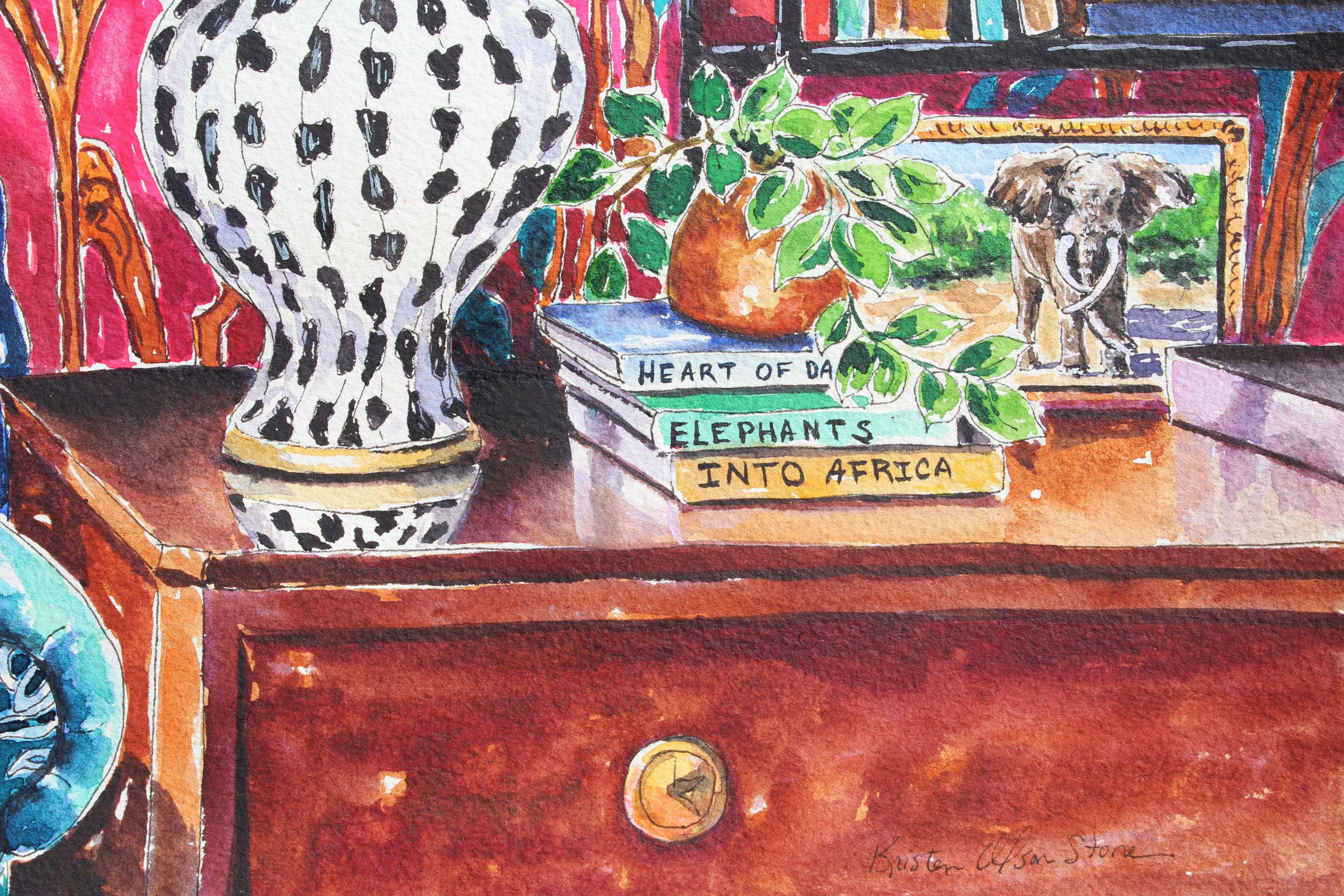 Les histoires d'Afrique, peinture, aquarelle sur papier en vente 1