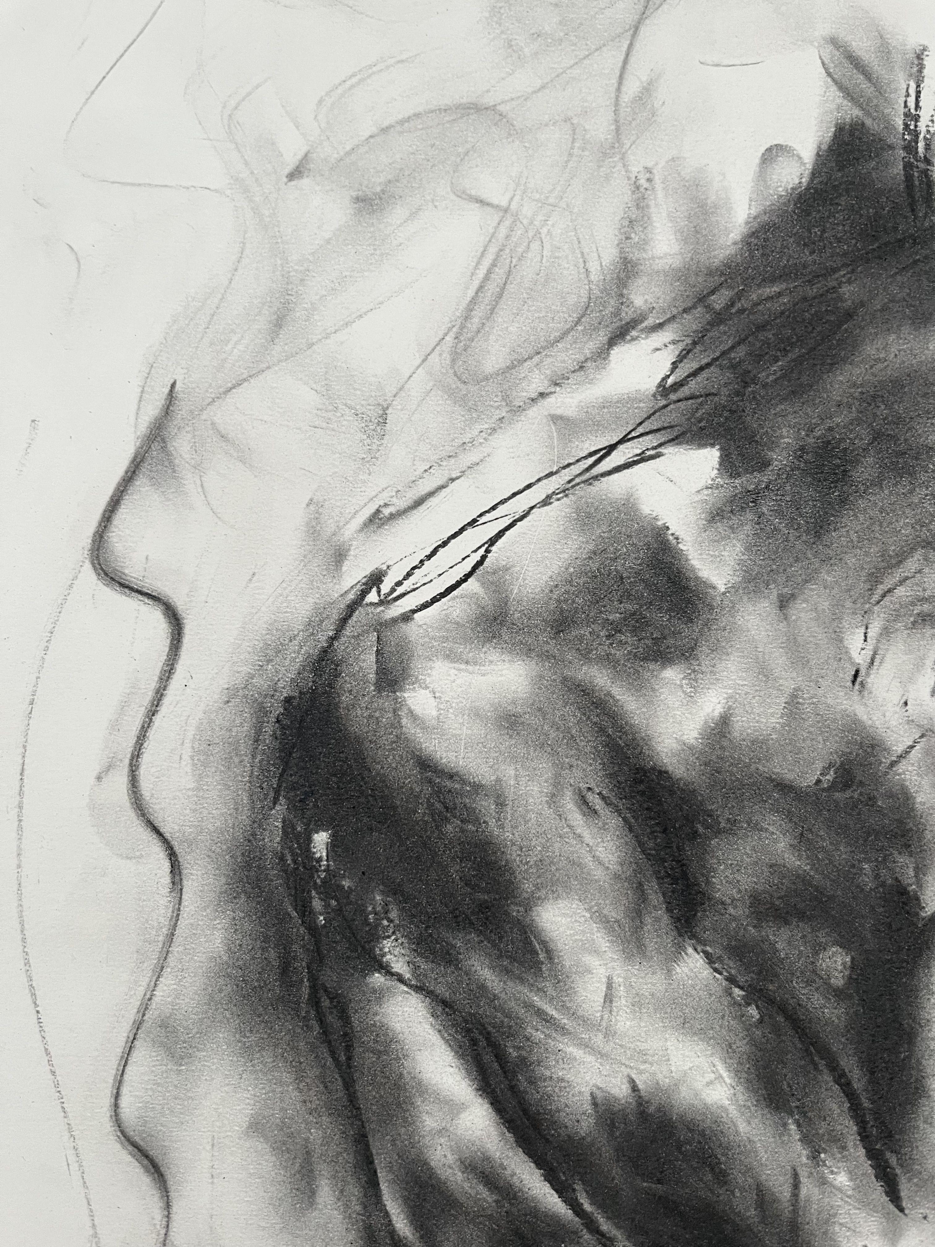 Until Now, Drawing, Charcoal on Paper - Impressionist Art by James Shipton