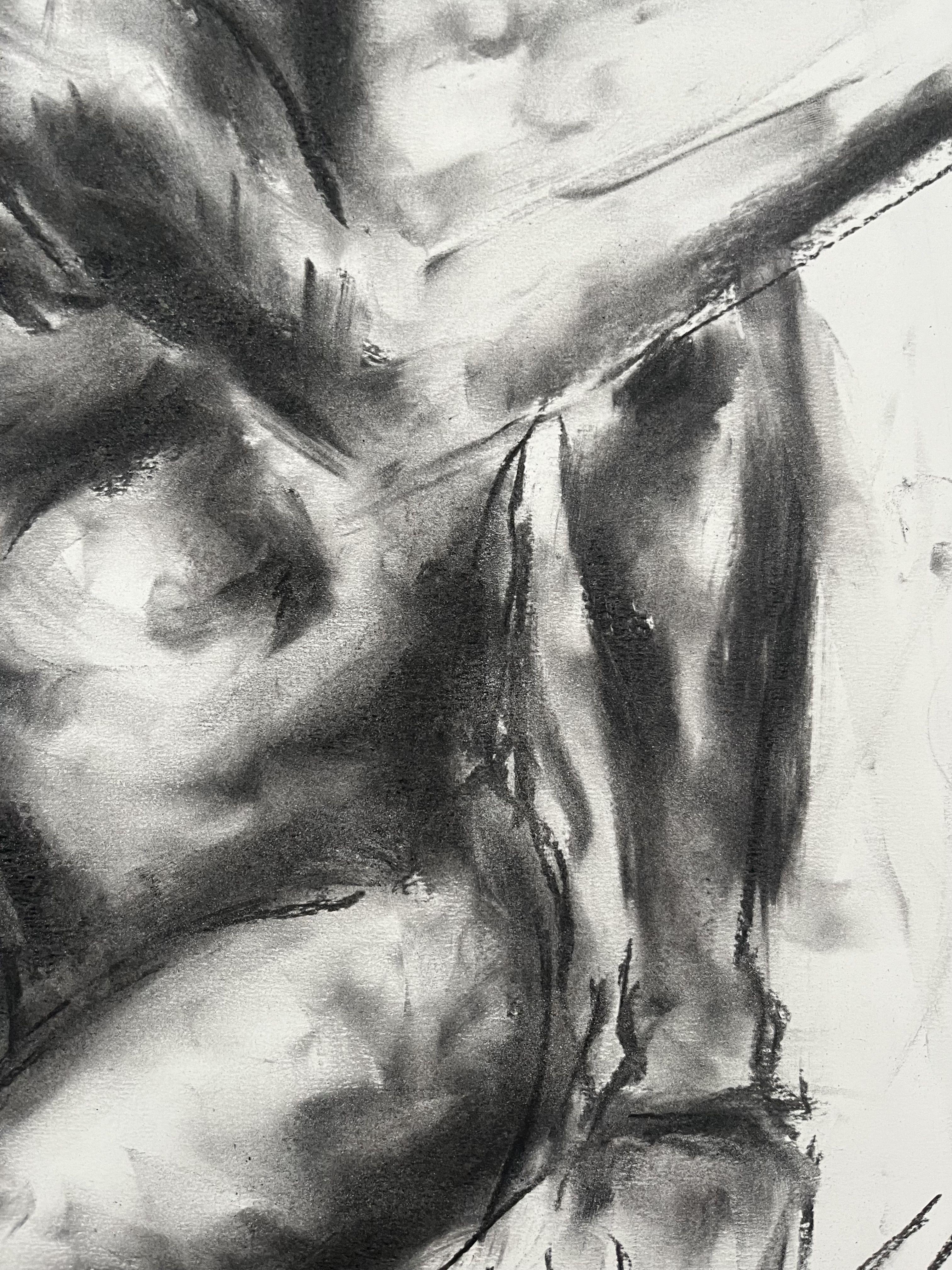 Original charcoal drawing on paper by James Shipton  My works are heavily influenced by the art work of Degas and Gustav Klimt.    My desire is to capture the human form, whilst portraying human emotion. I achieve this through a process of capturing