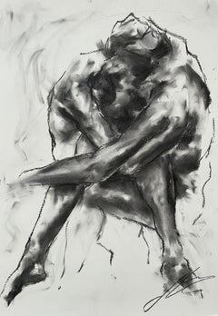 Embrace, Drawing, Charcoal on Paper