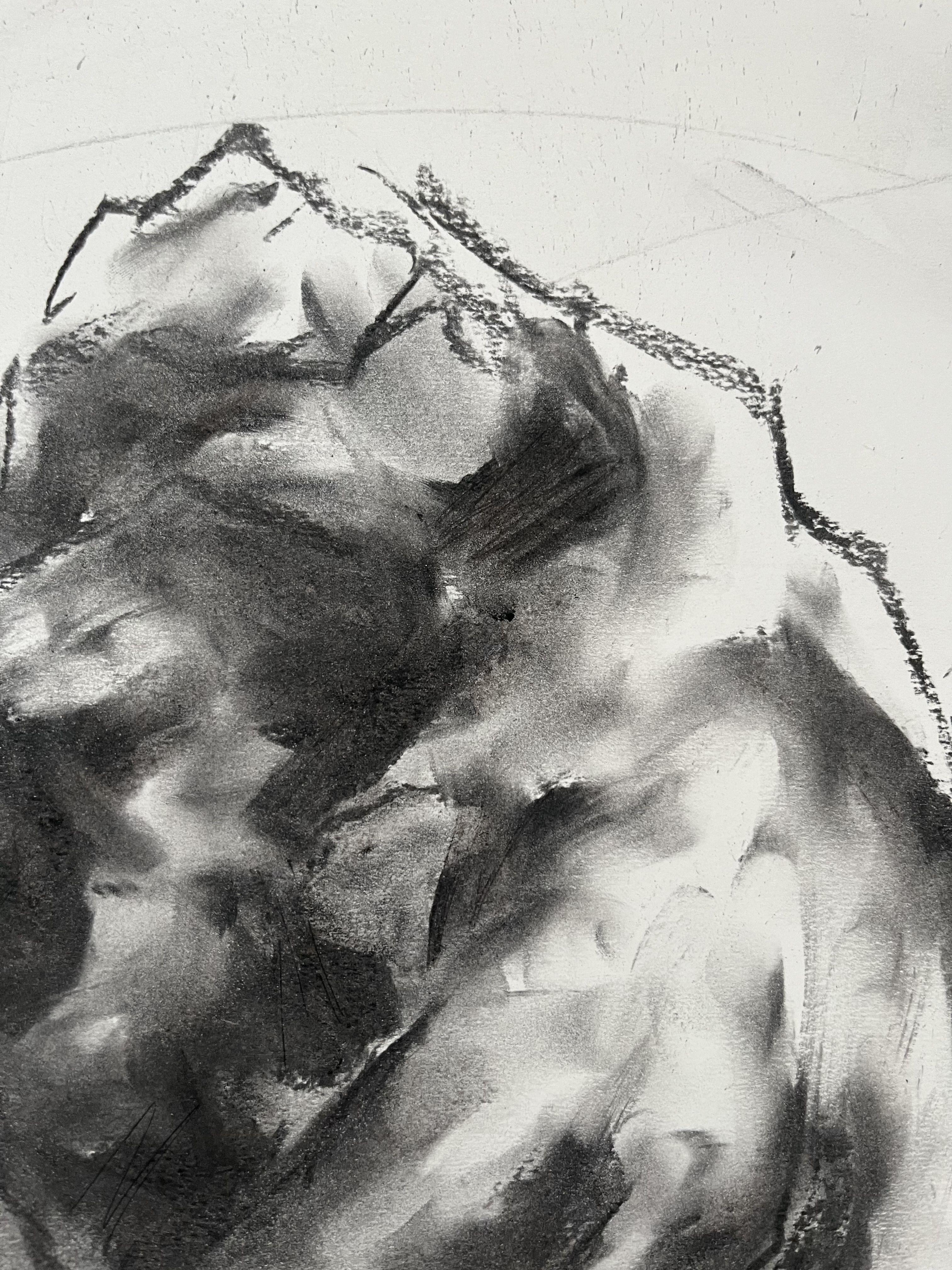 Embrace, Drawing, Charcoal on Paper - Impressionist Art by James Shipton