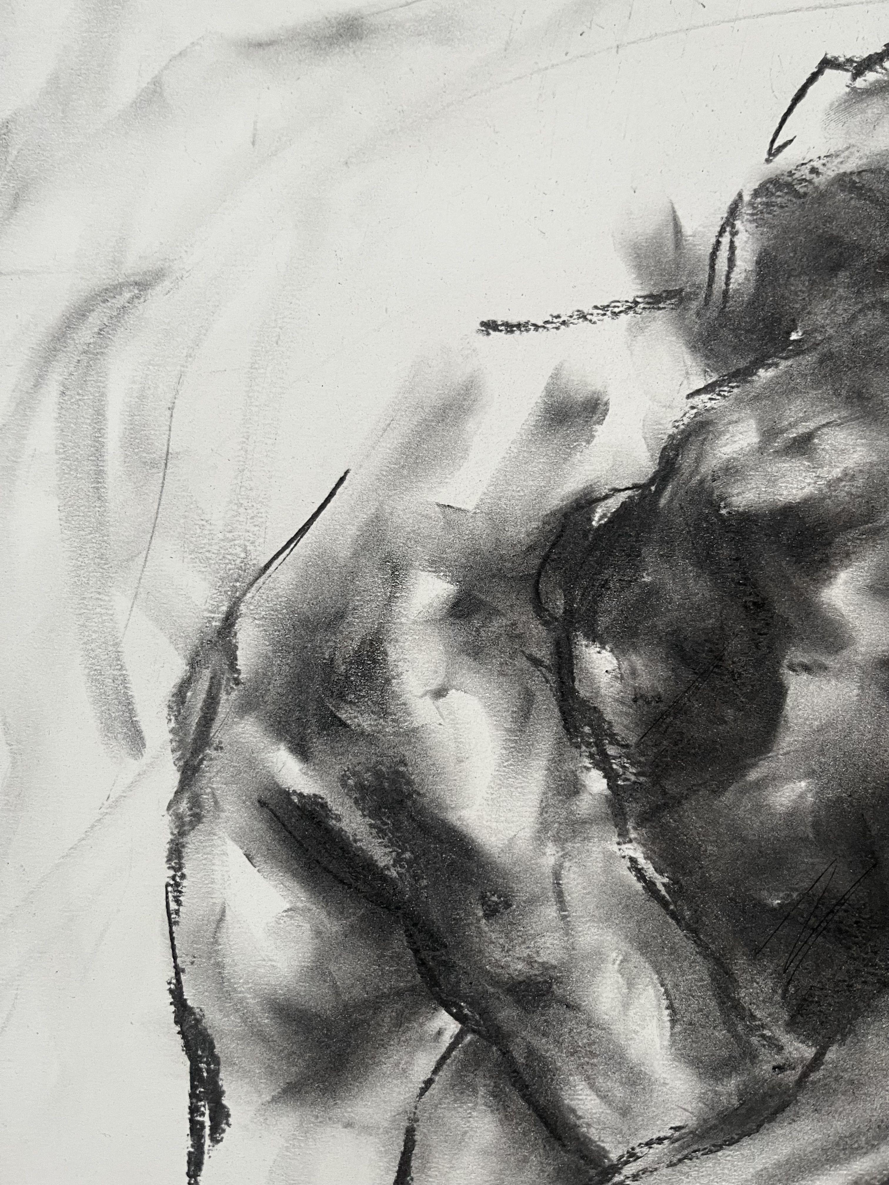 Original charcoal drawing on paper by James Shipton  My works are heavily influenced by the art work of Degas and Gustav Klimt.    My desire is to capture the human form, whilst portraying human emotion. I achieve this through a process of capturing