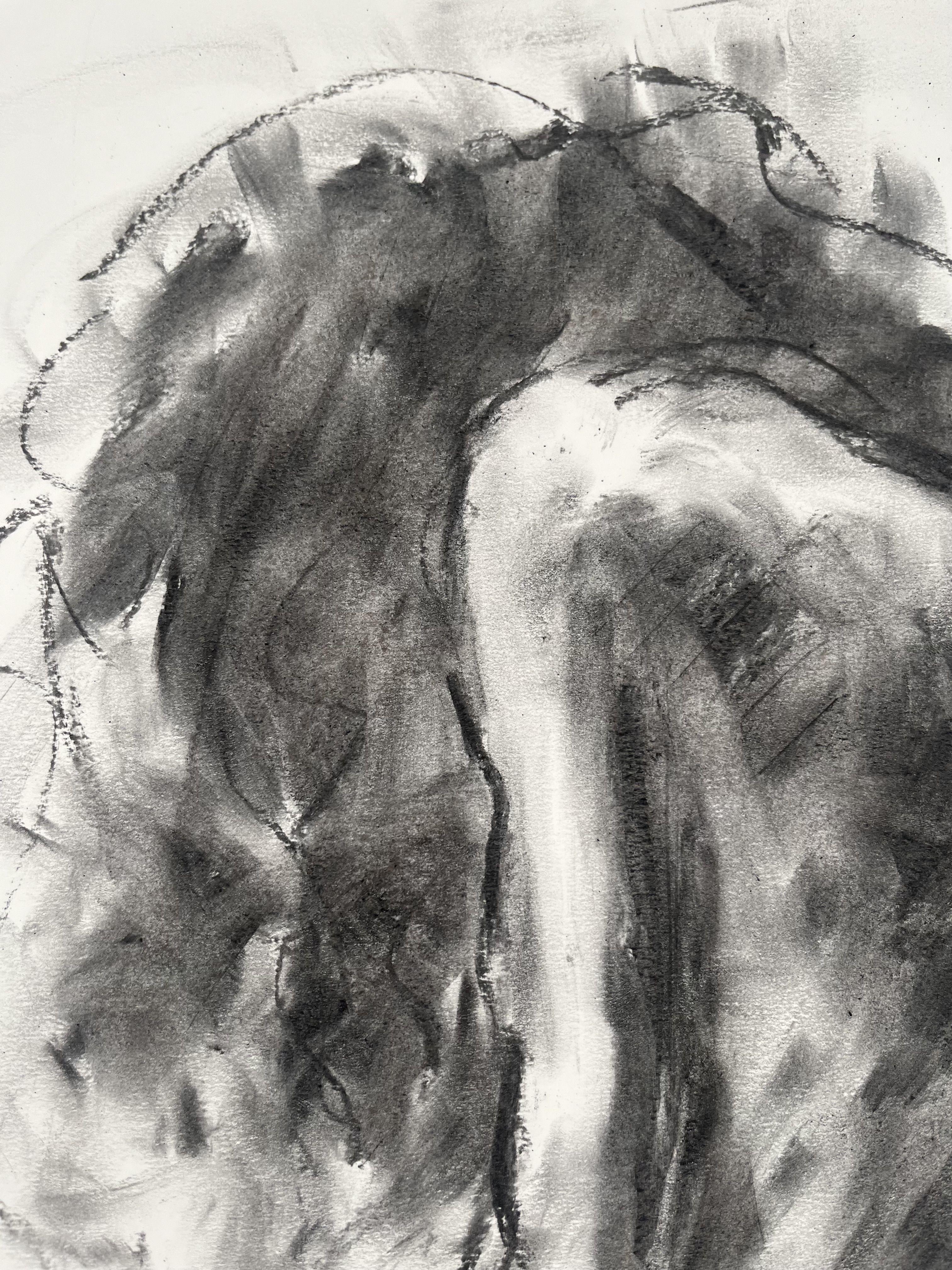 Escape, Drawing, Charcoal on Paper - Impressionist Art by James Shipton
