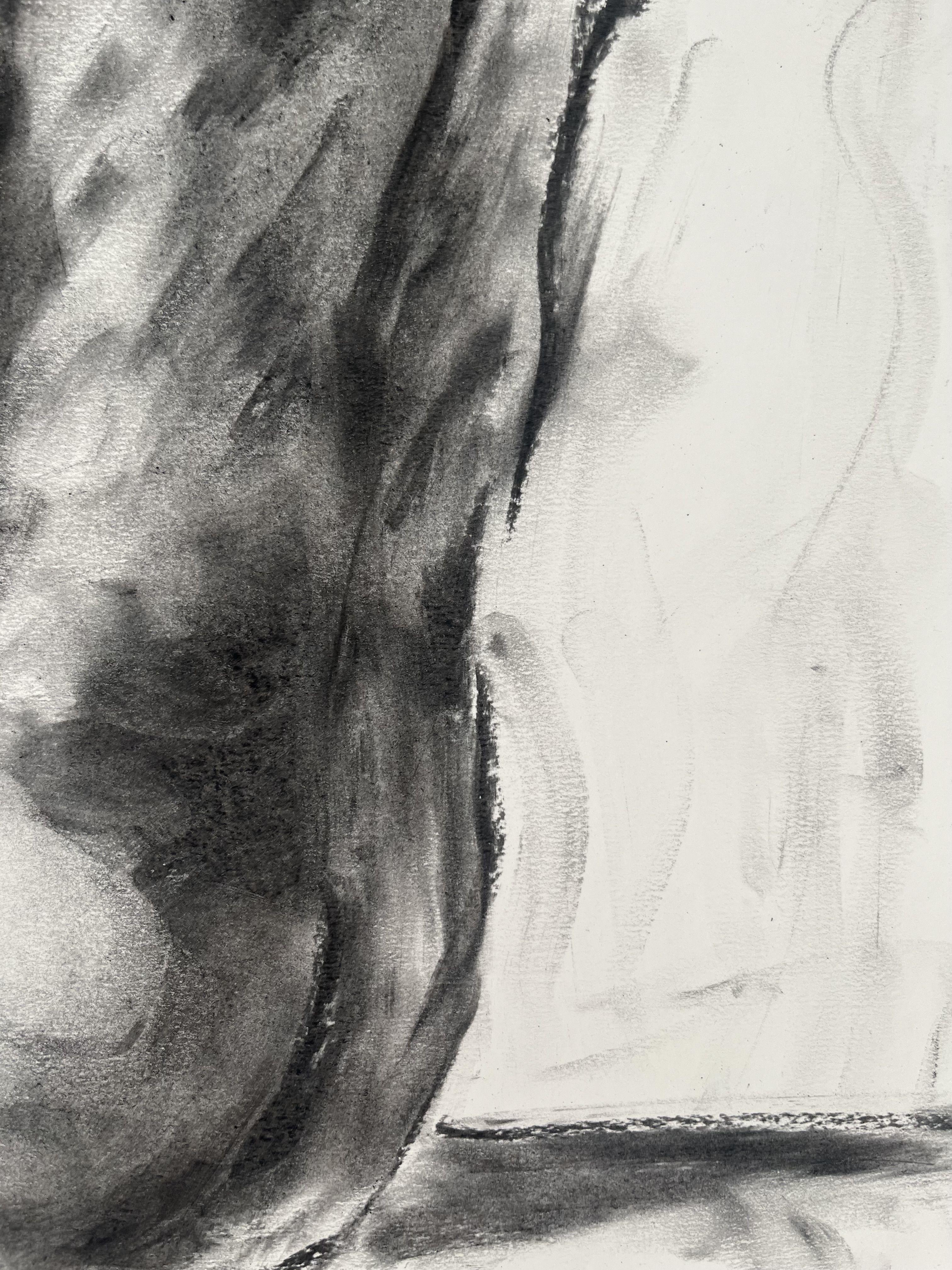 Original charcoal drawing on paper by James Shipton  My works are heavily influenced by the art work of Degas and Gustav Klimt.    My desire is to capture the human form, whilst portraying human emotion. I achieve this through a process of capturing