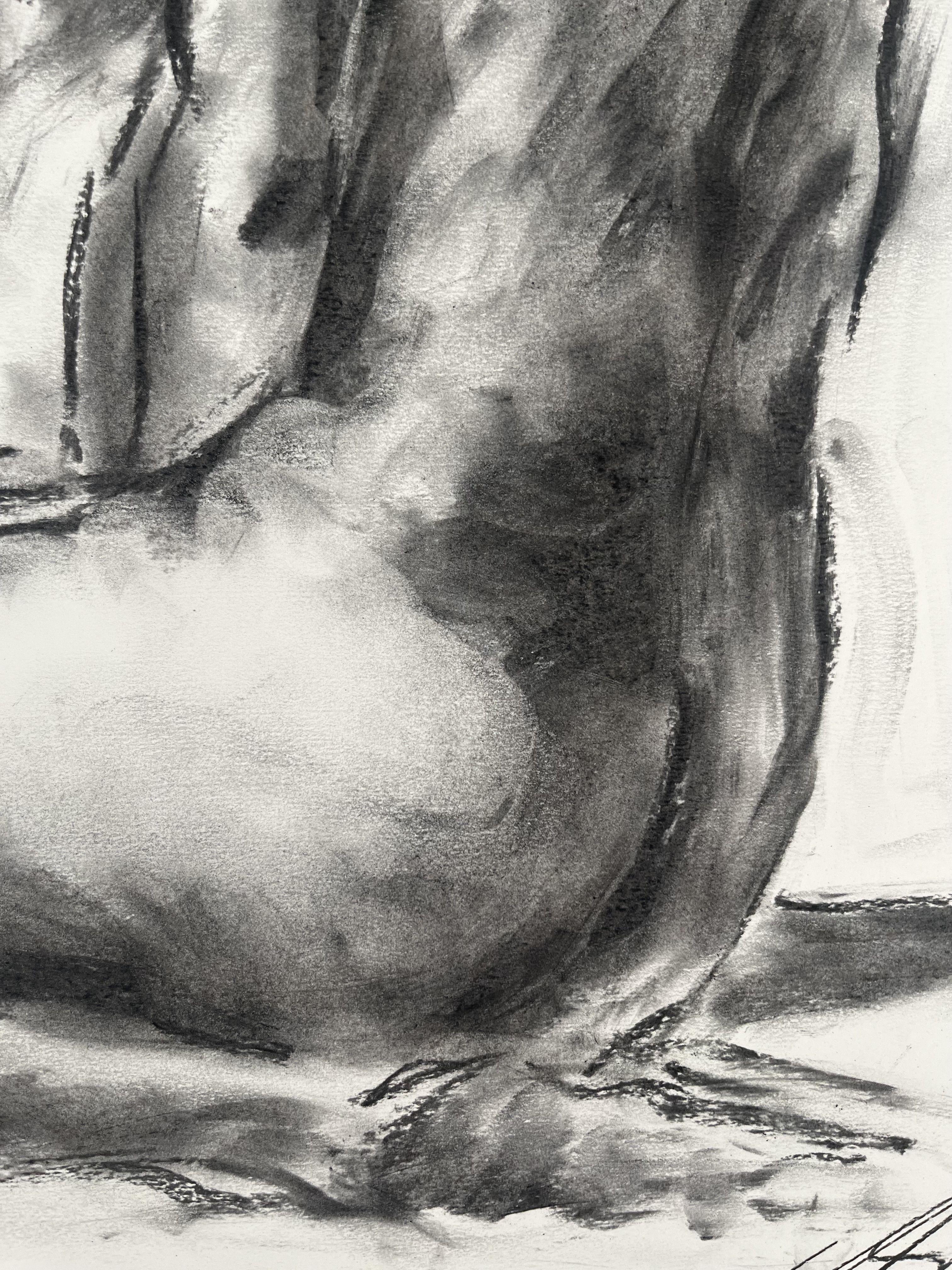 Escape, Drawing, Charcoal on Paper For Sale 1
