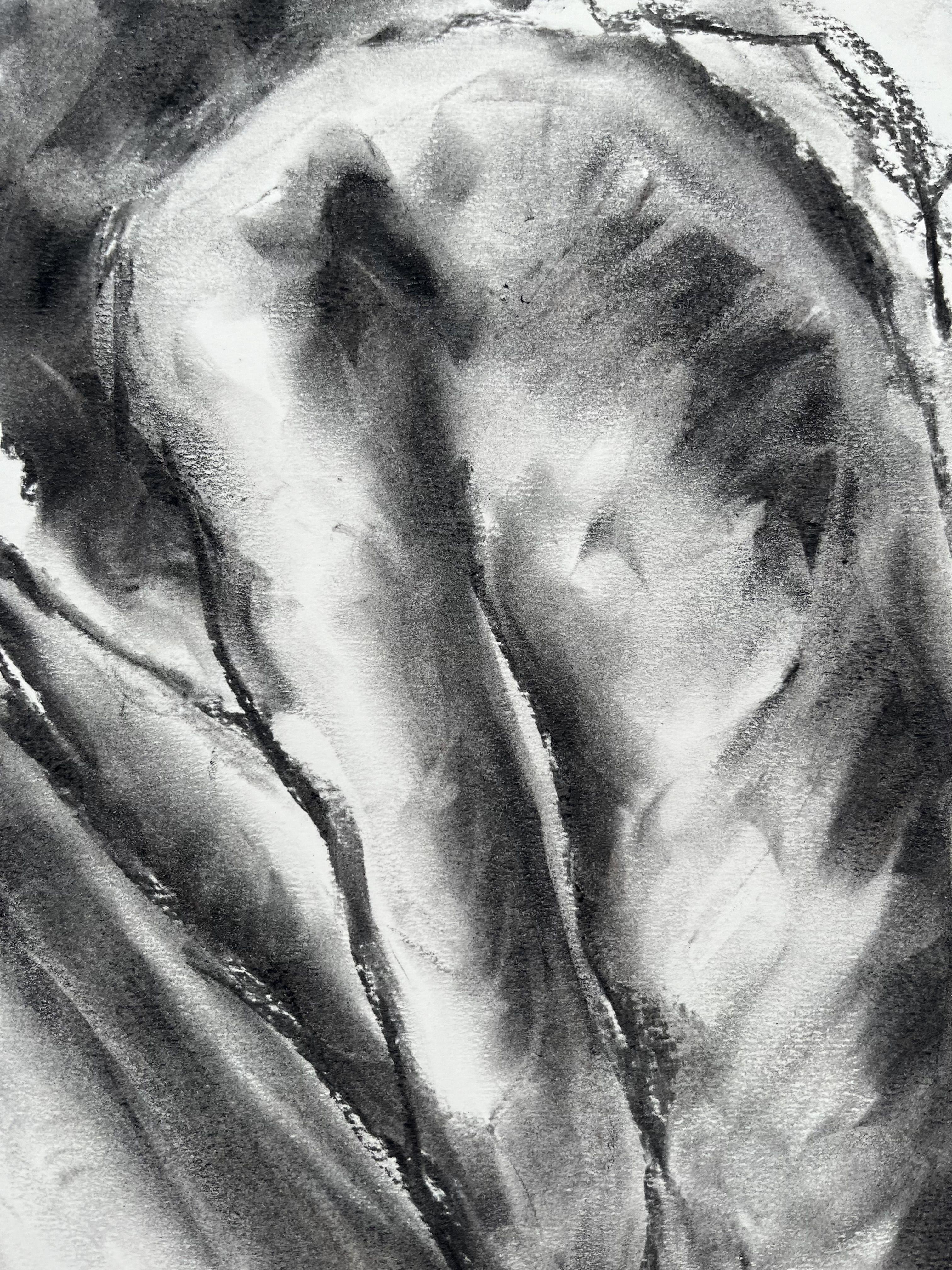 Original charcoal drawing on paper by James Shipton  My works are heavily influenced by the art work of Degas and Gustav Klimt.    My desire is to capture the human form, whilst portraying human emotion. I achieve this through a process of capturing