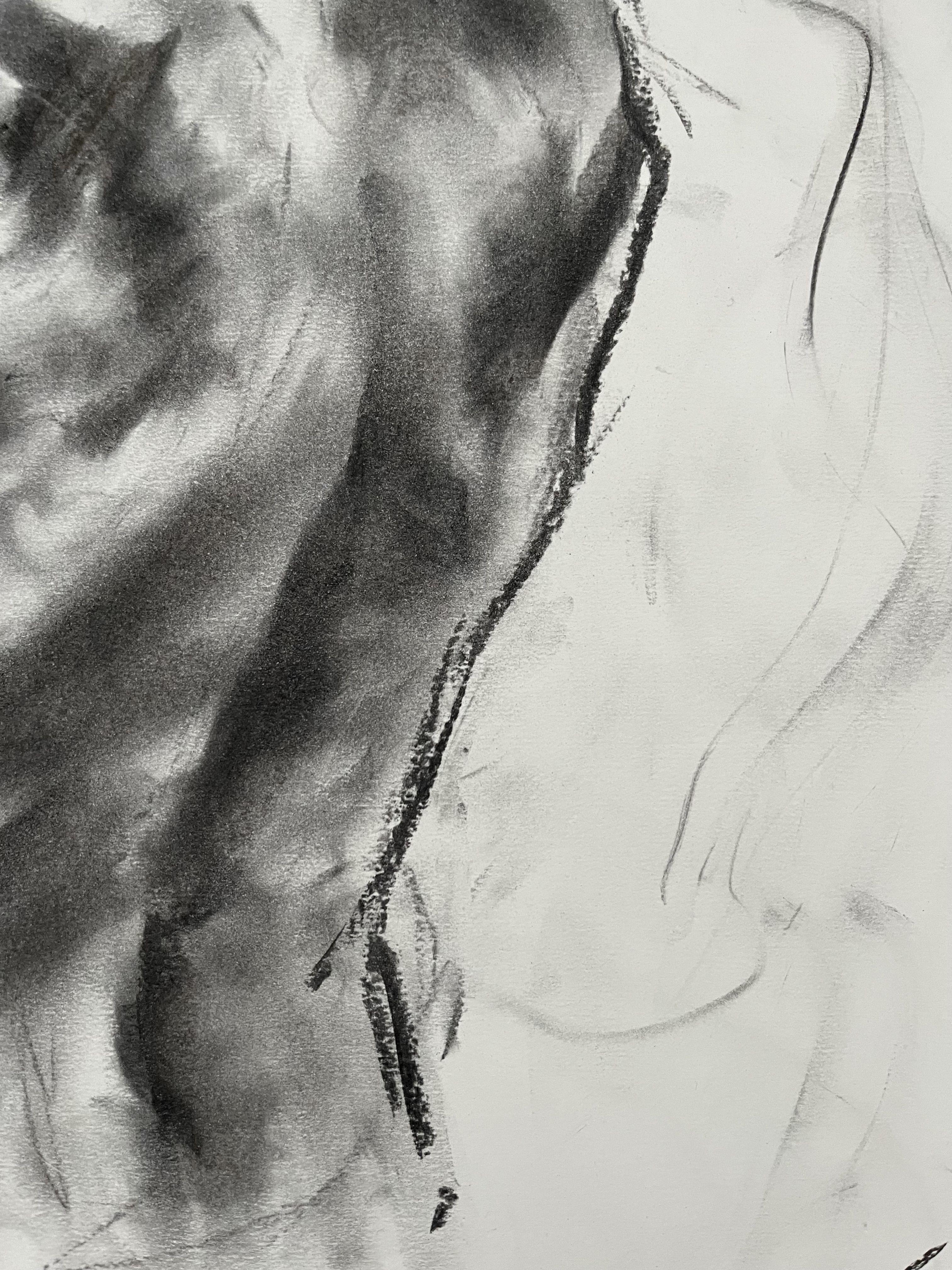 Uncertainty, Drawing, Charcoal on Paper For Sale 1