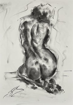 The Study, Drawing, Charcoal on Paper