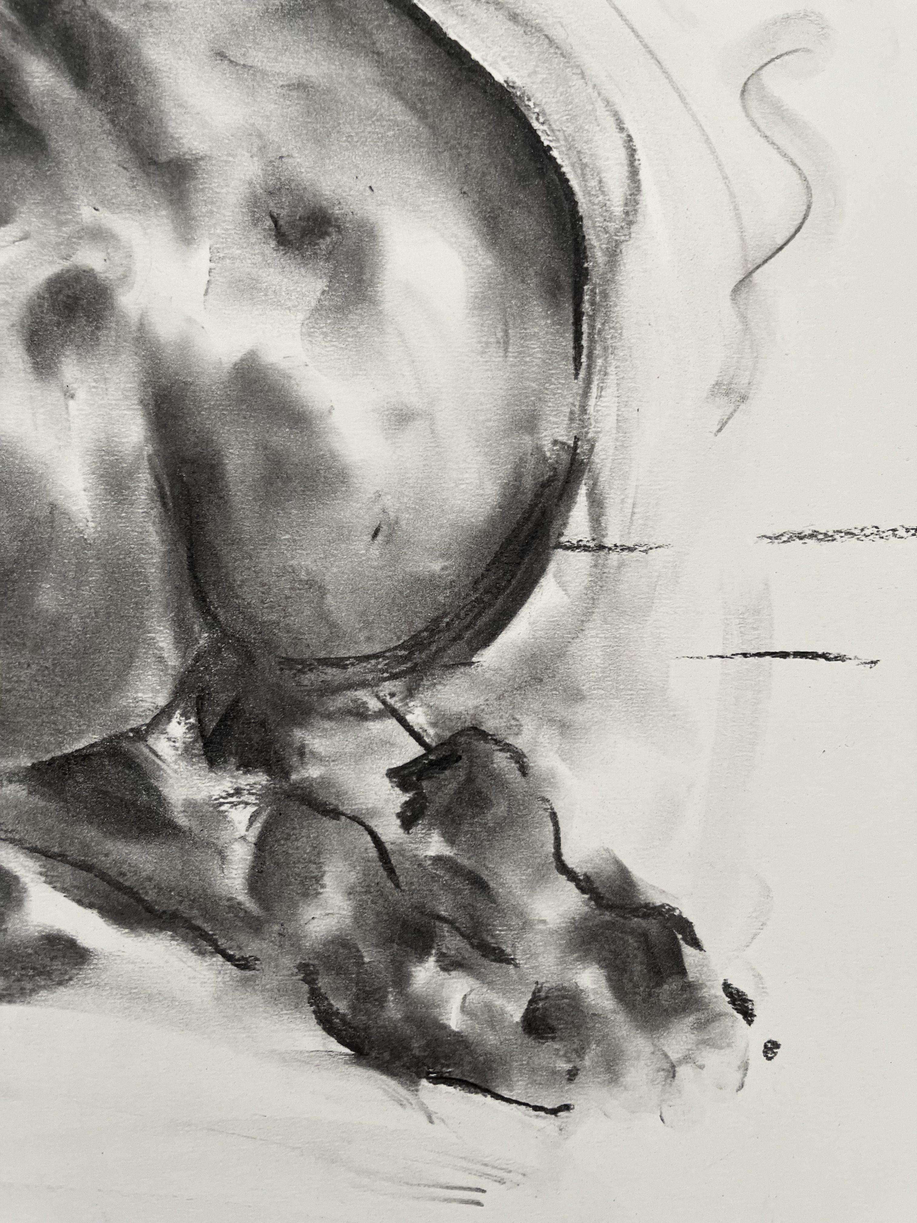 The Study, Drawing, Charcoal on Paper For Sale 2