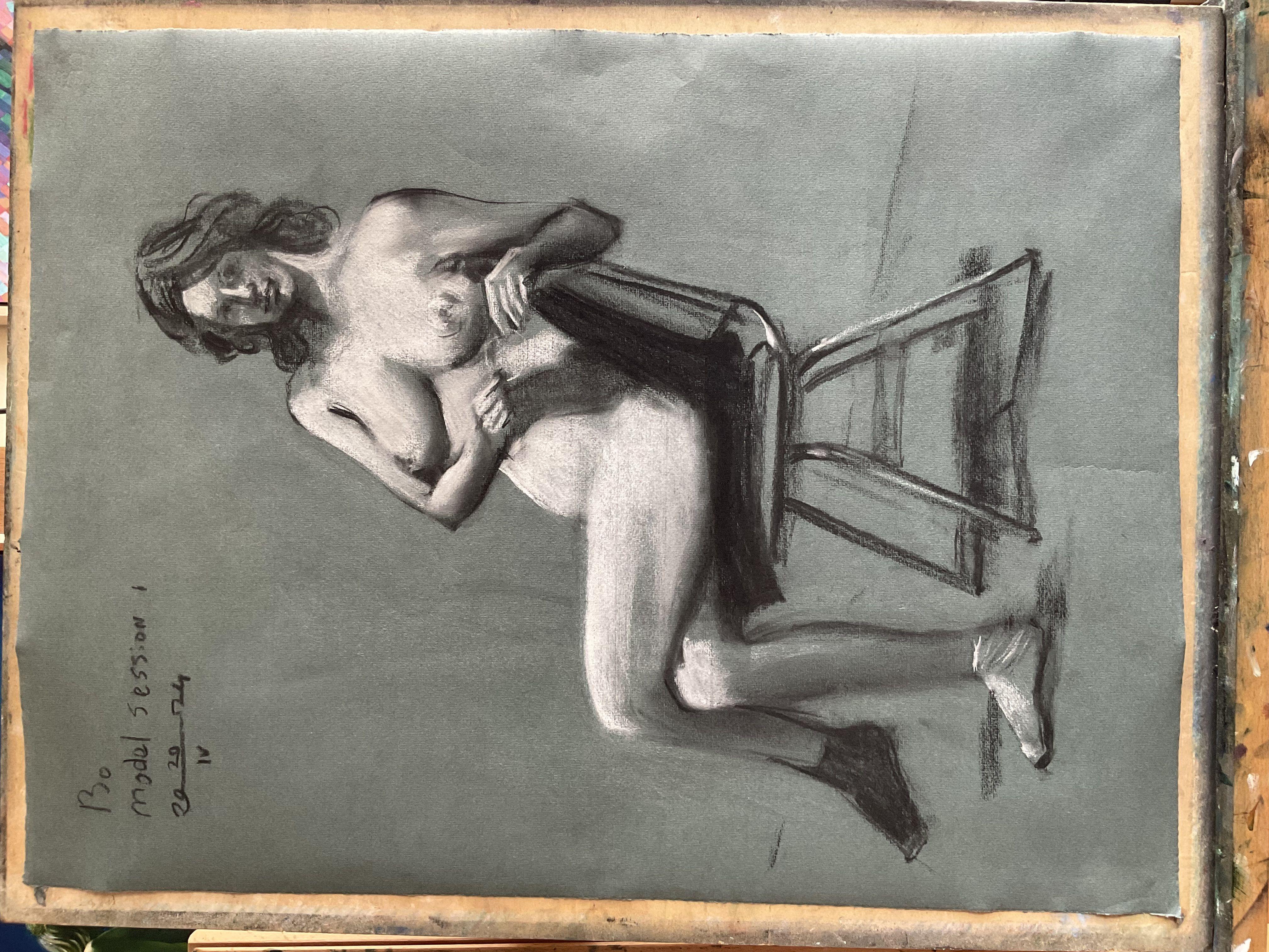 Heater Troubles    This pastel drawing â€˜Model Session â€“ 20-04-24 â€“ 1â€™ is the first I made during this monthâ€™s session. Last time we had a man posing for us. This time there was a young woman â€˜Boâ€™. A very fine person to work with.