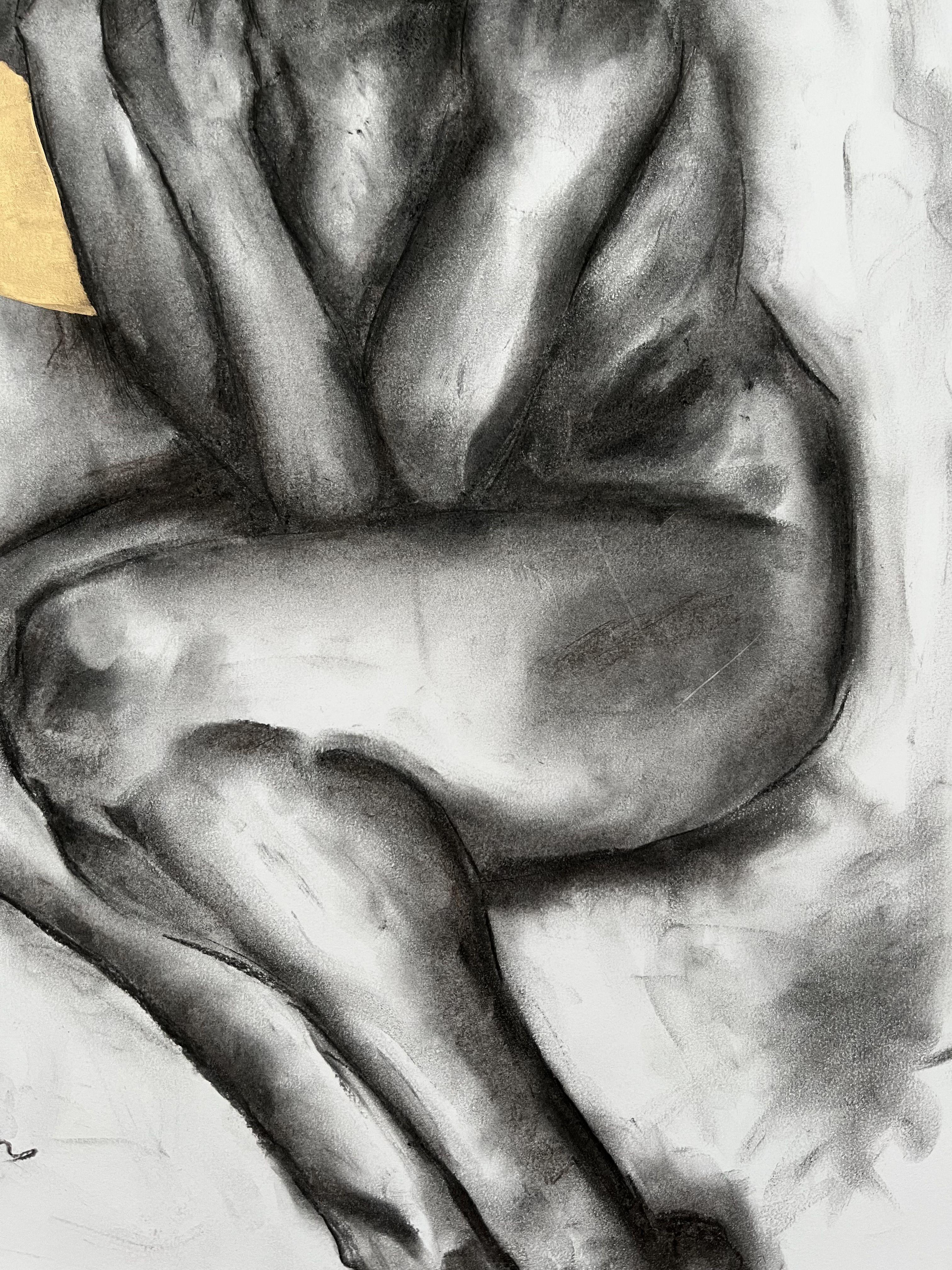 Nuvola attraverso il sole, Disegno, carboncino su carta in vendita 2