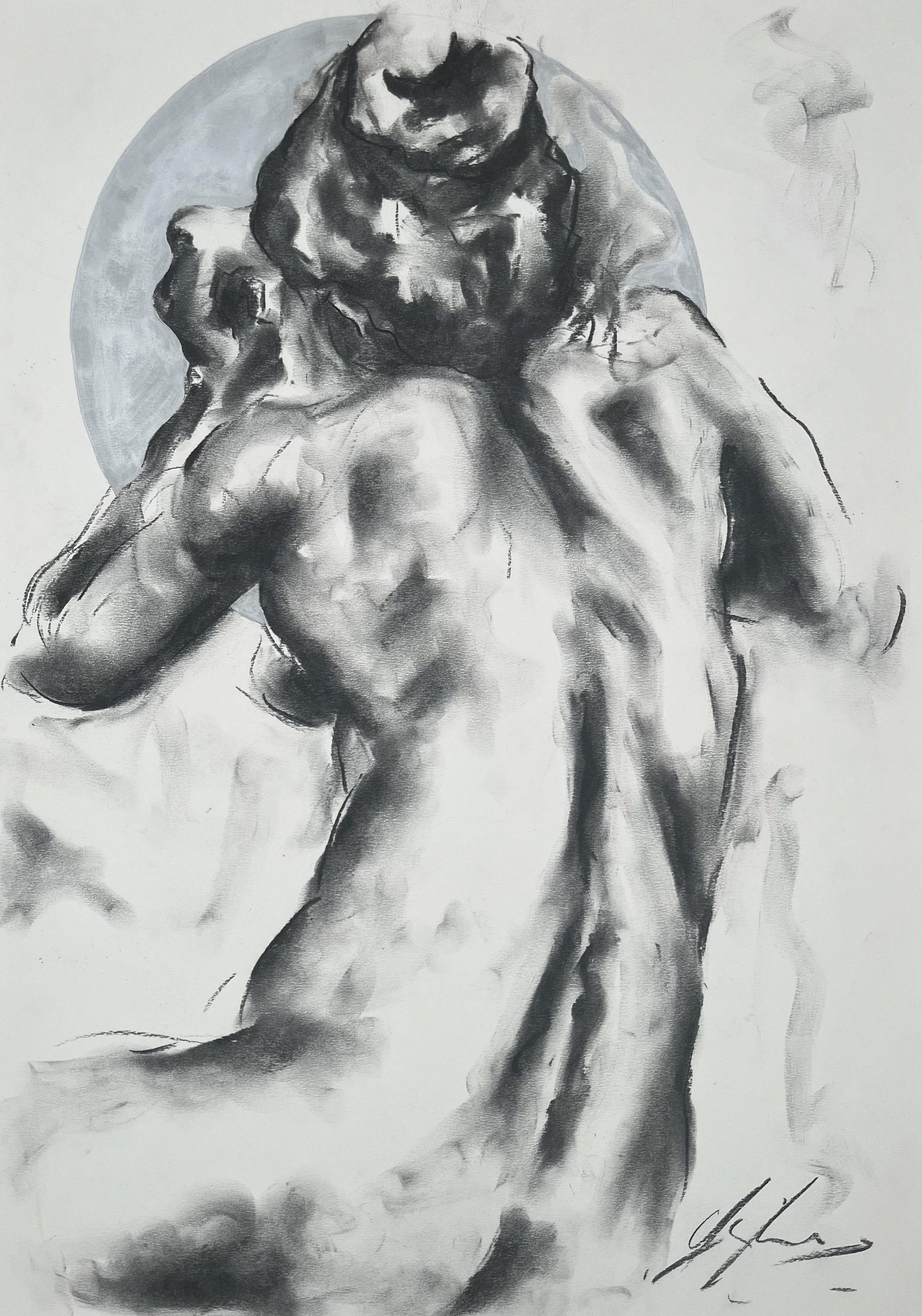 Reflection, Drawing, Charcoal on Paper - Art by James Shipton