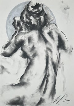 Reflection, Drawing, Charcoal on Paper