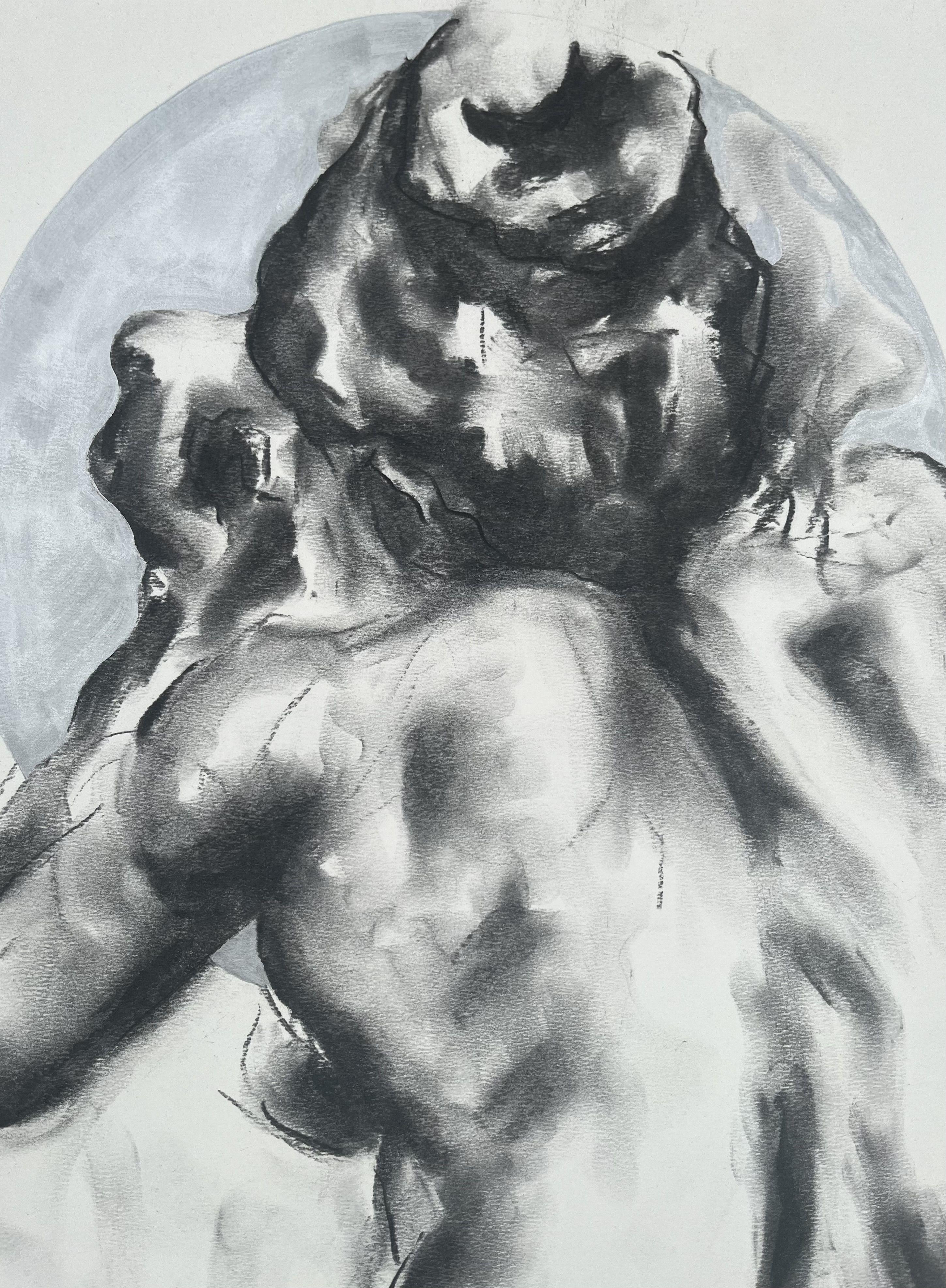 Reflection, Drawing, Charcoal on Paper - Impressionist Art by James Shipton