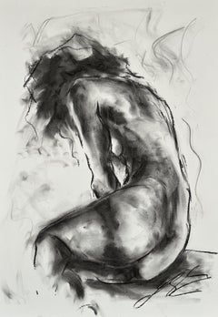 Deity, Drawing, Charcoal on Paper