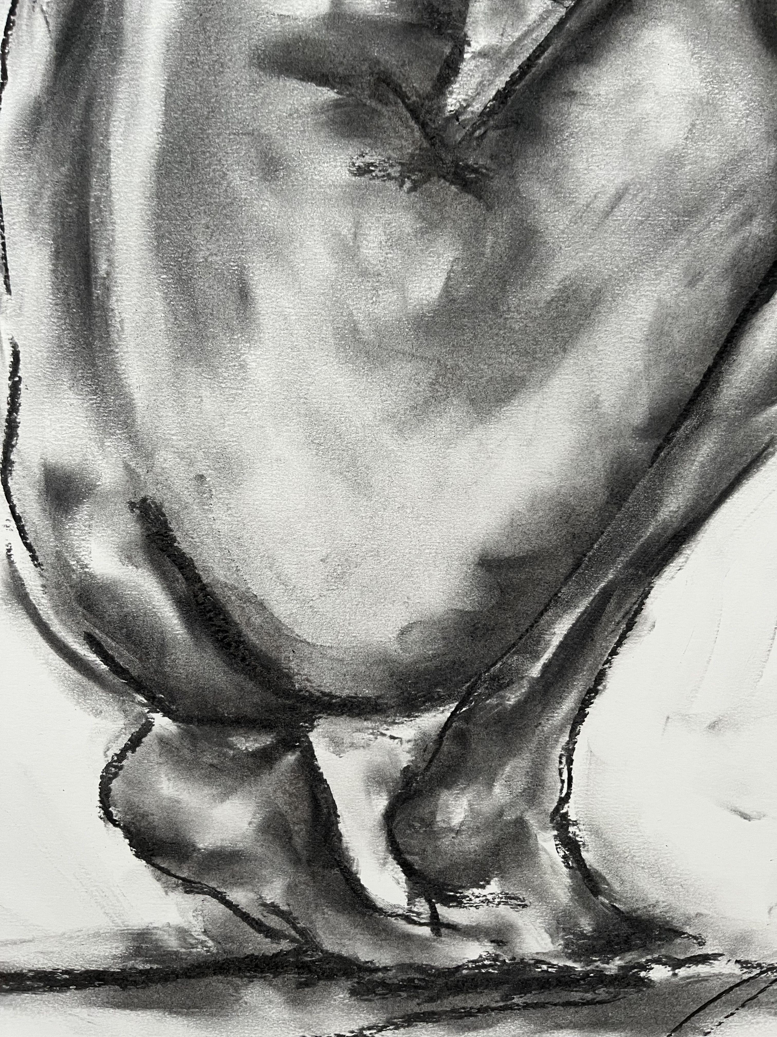 Arrival, Drawing, Charcoal on Paper For Sale 2