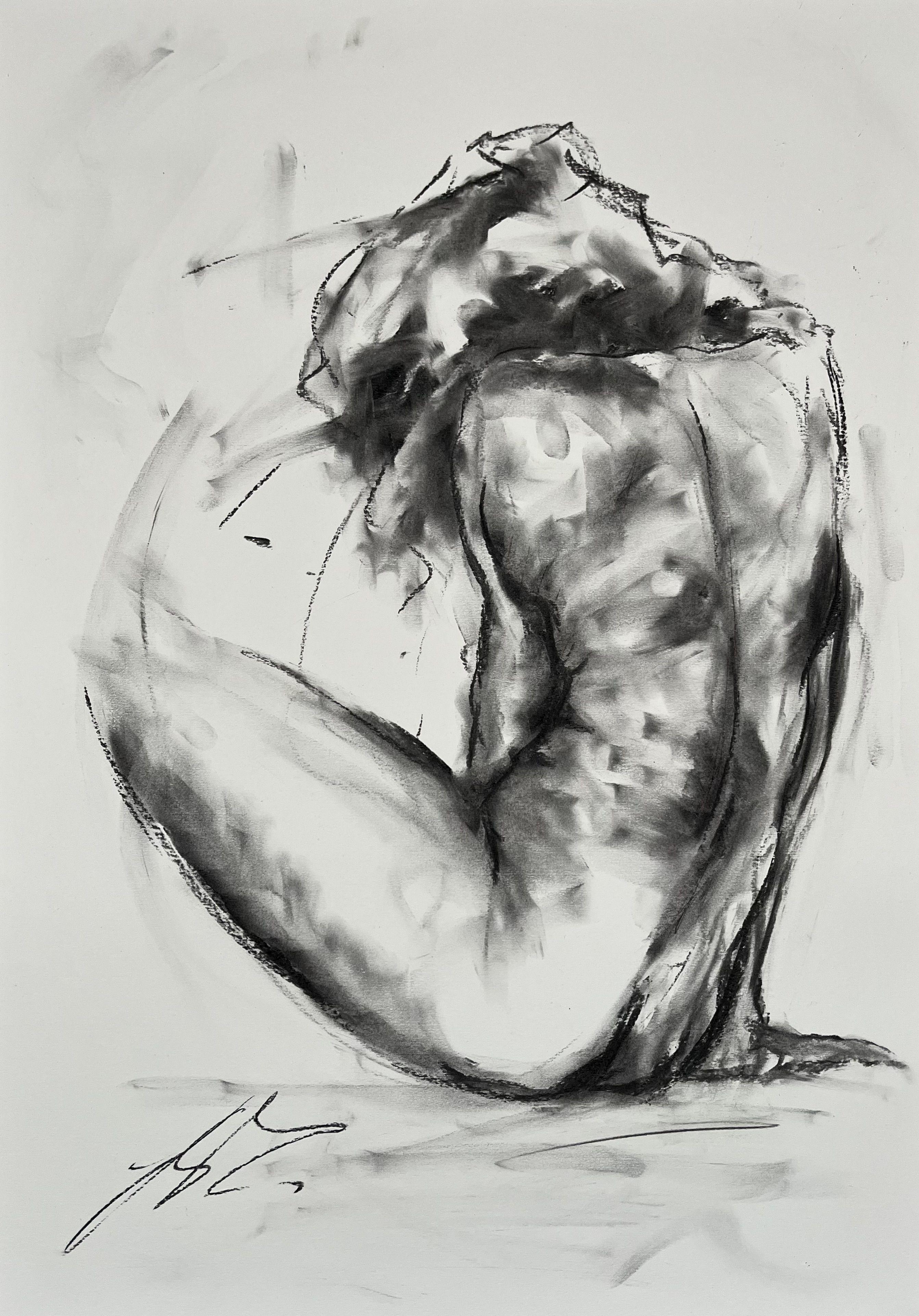 Spring Time, Drawing, fusain sur papier - Art de James Shipton