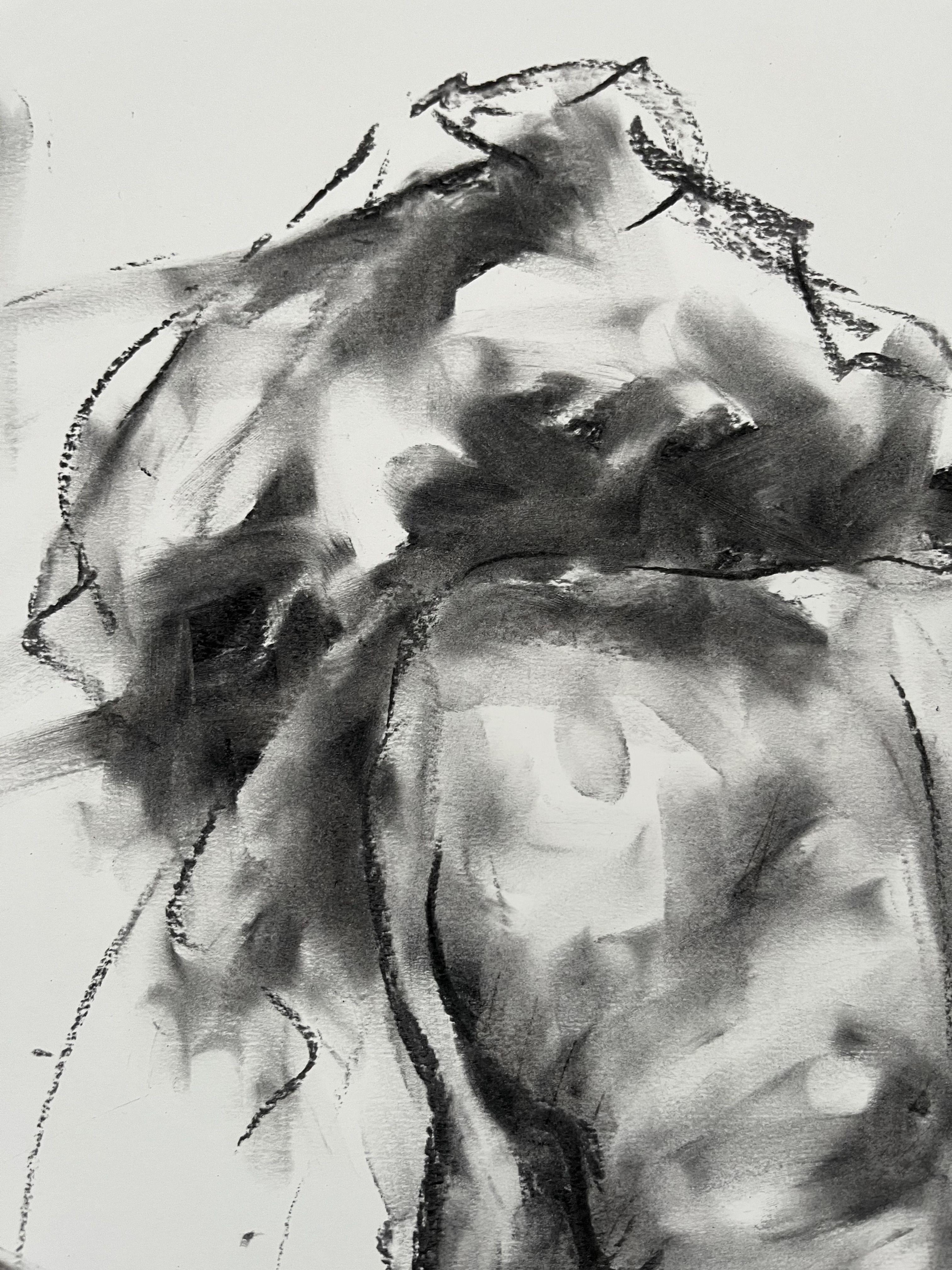 Spring Time, Drawing, fusain sur papier - Impressionnisme Art par James Shipton